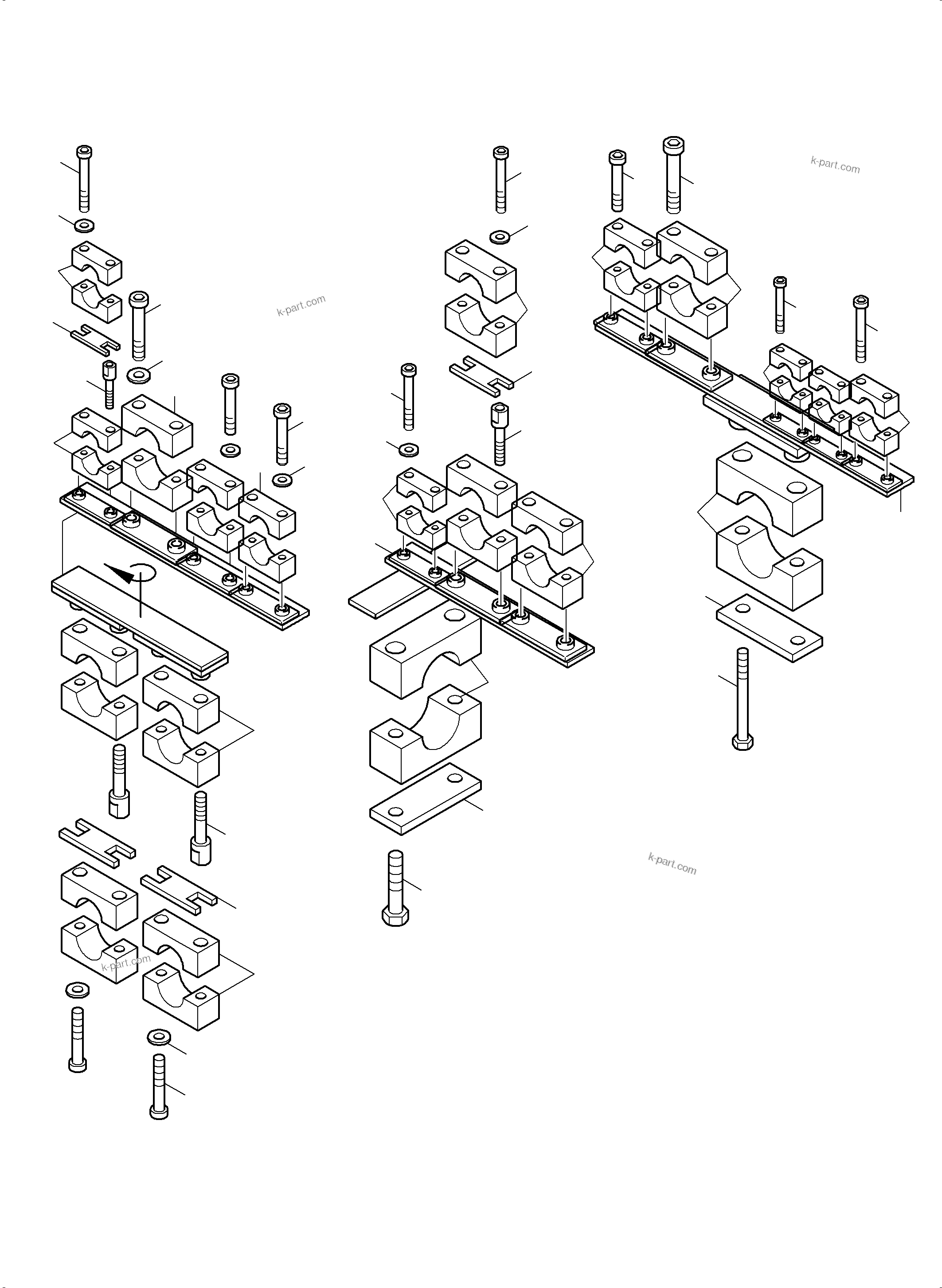 Komatsu parts book diagram for PC5500-6 S/N 15149: HOSE CLAMP ASSY PDG