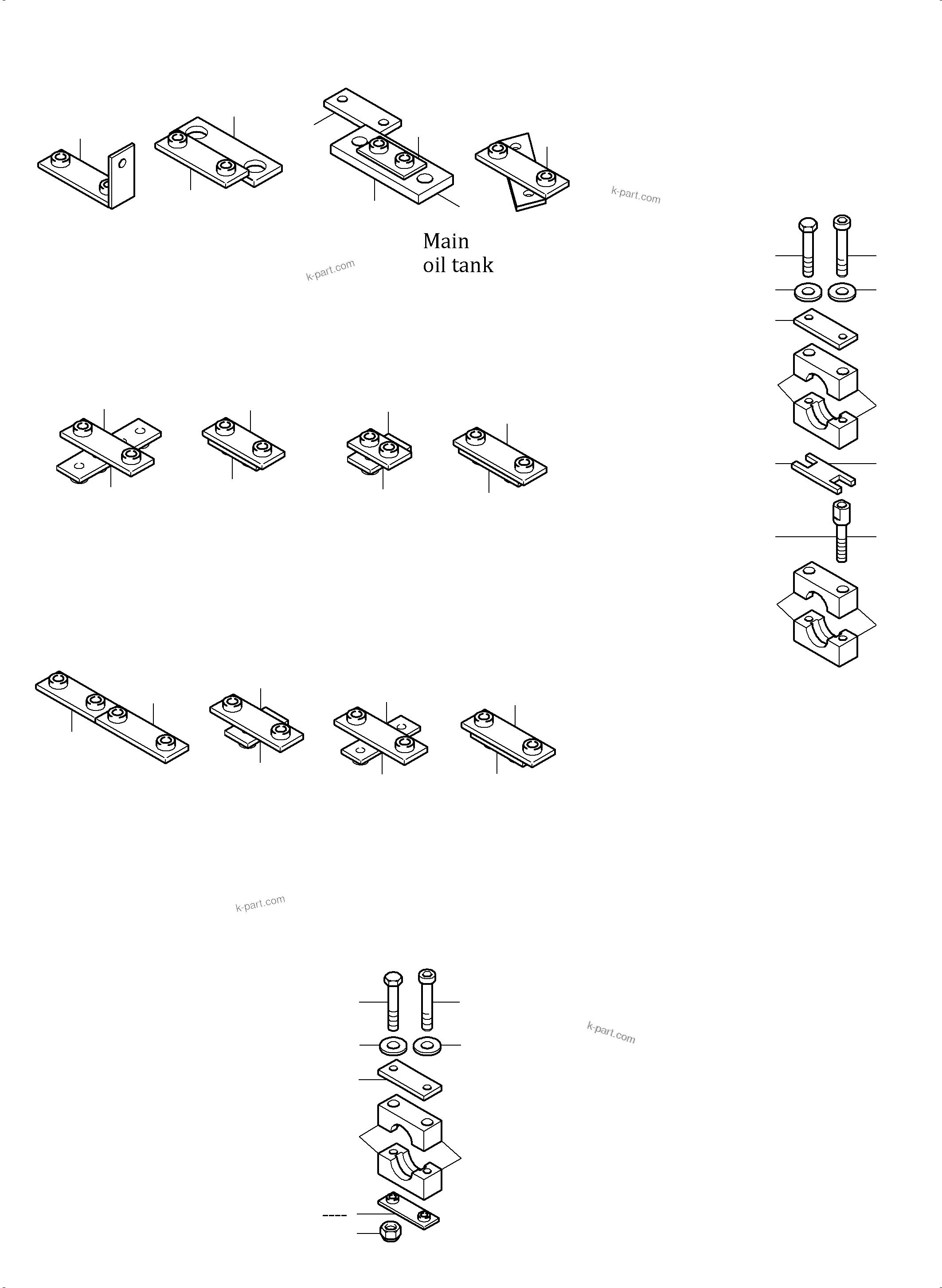 Komatsu parts book diagram for PC5500-6 S/N 15149: HOSE CLAMP ASSY PDG
