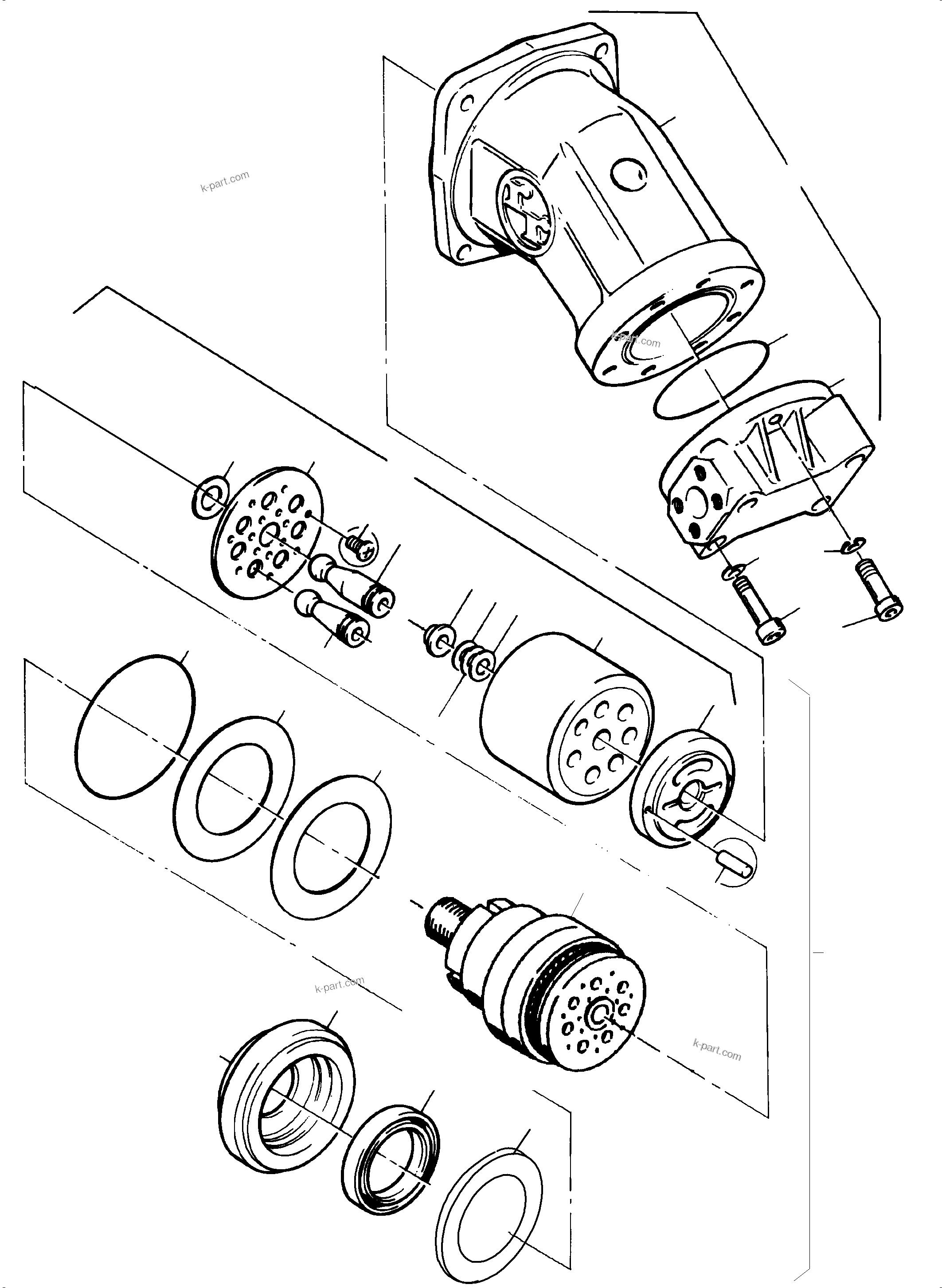 Komatsu parts book diagram for PC5500-6 S/N 15153: HYDRAULIC MOTOR