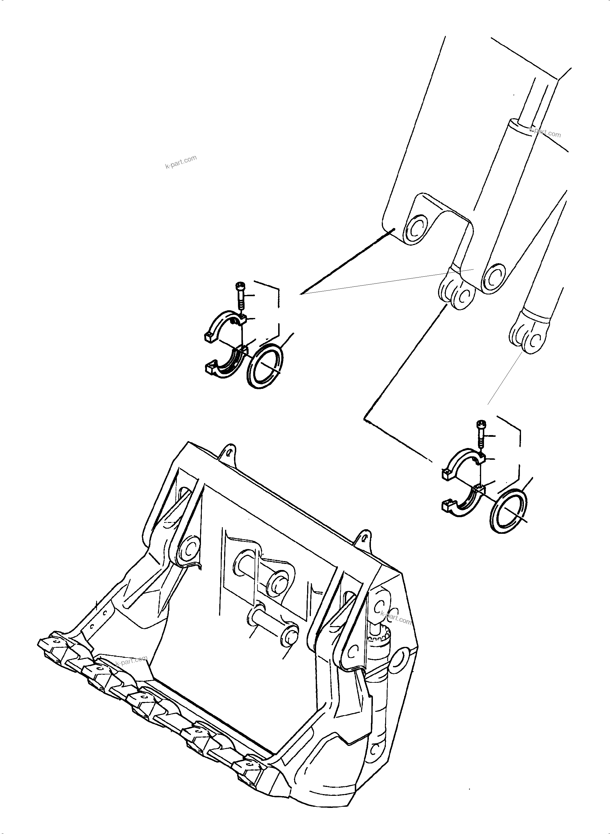 Komatsu parts book diagram for PC5500-6 S/N 15153: PIN SEALING BULLCLAM BUCKET