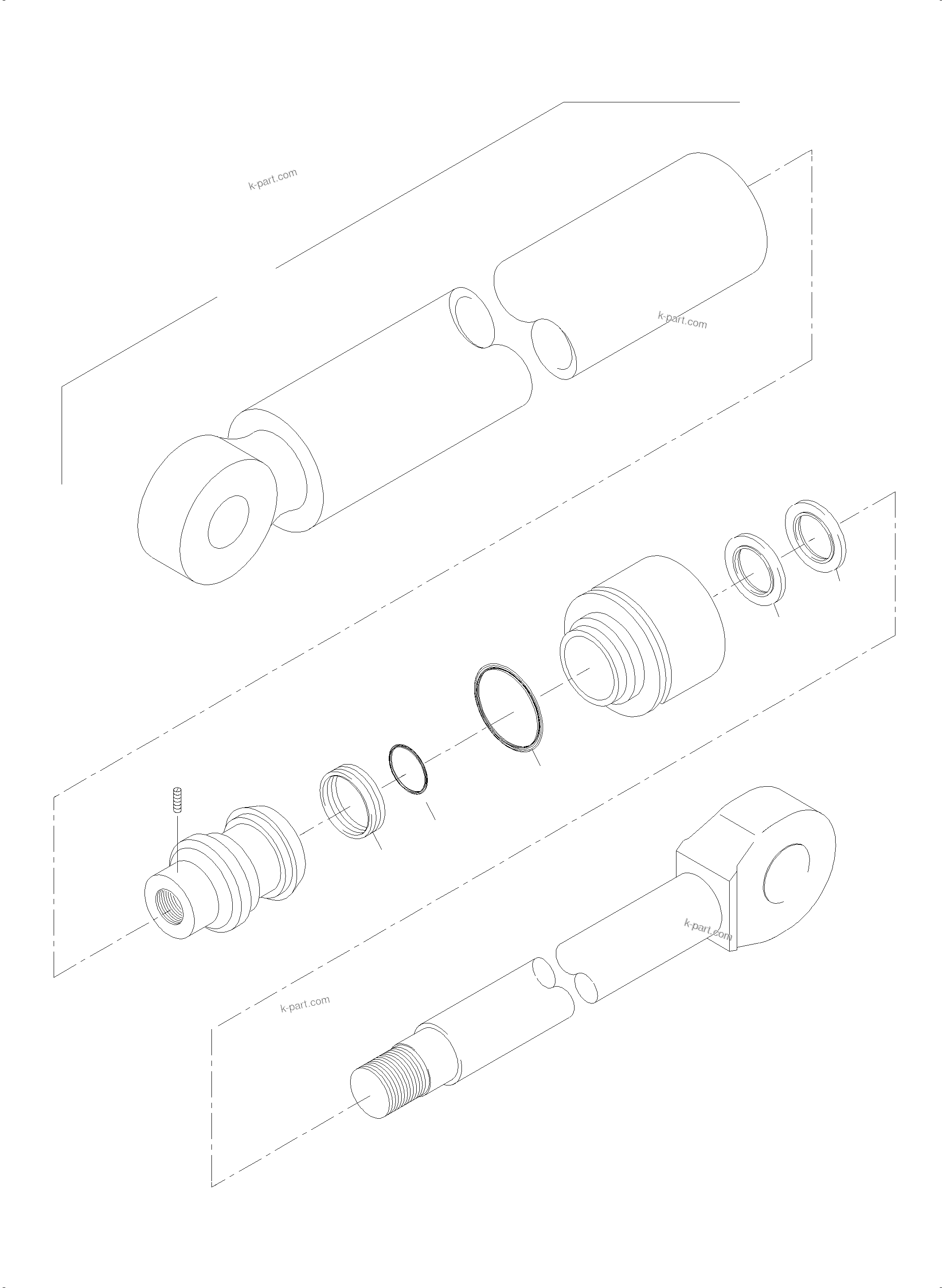 Komatsu parts book diagram for PC5500-6 S/N 15153: HYDRAULIC CYLINDER
