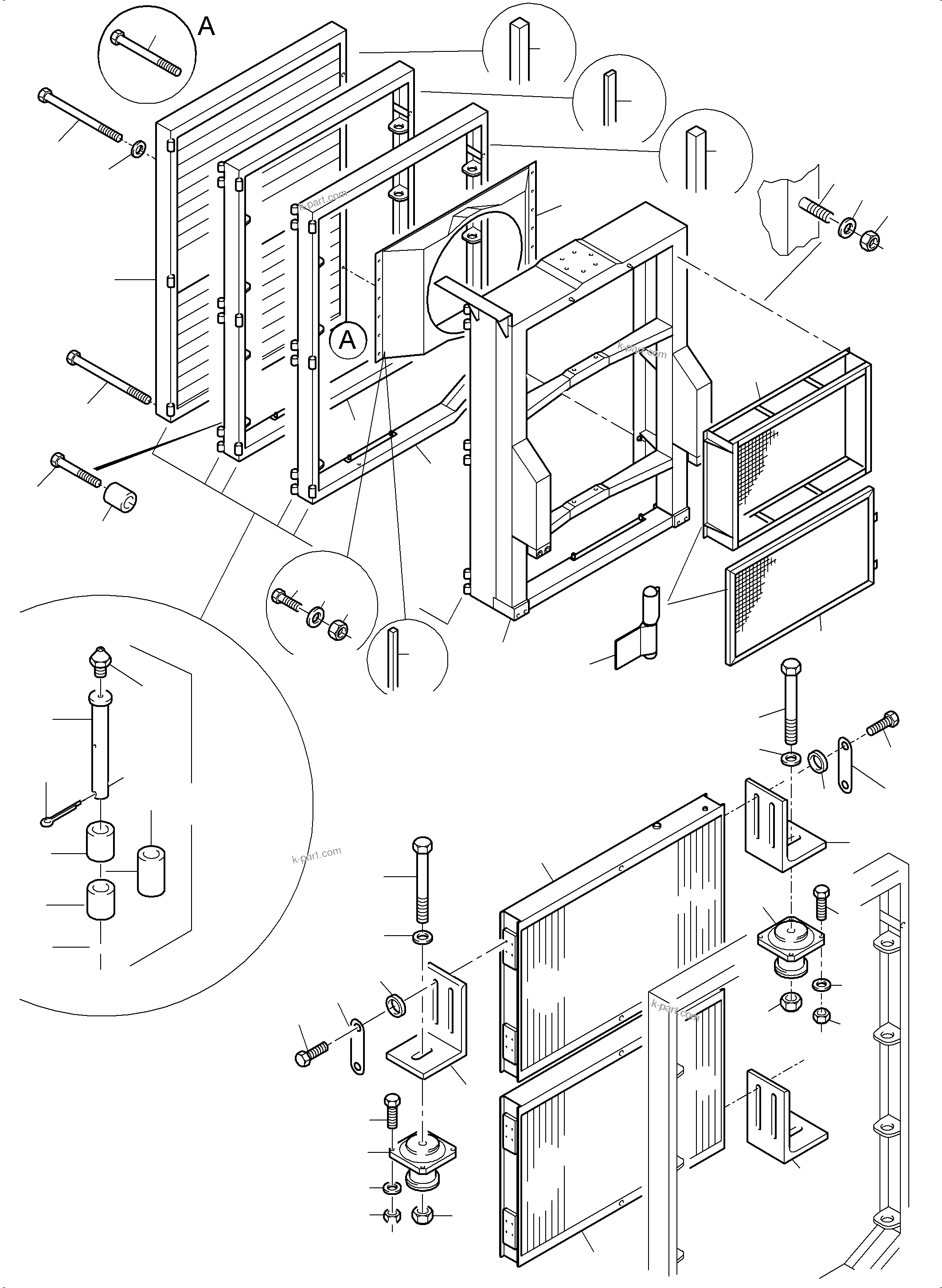 Komatsu parts book diagram for PC5500-6 S/N 15153: OIL COOLER SYSTEM