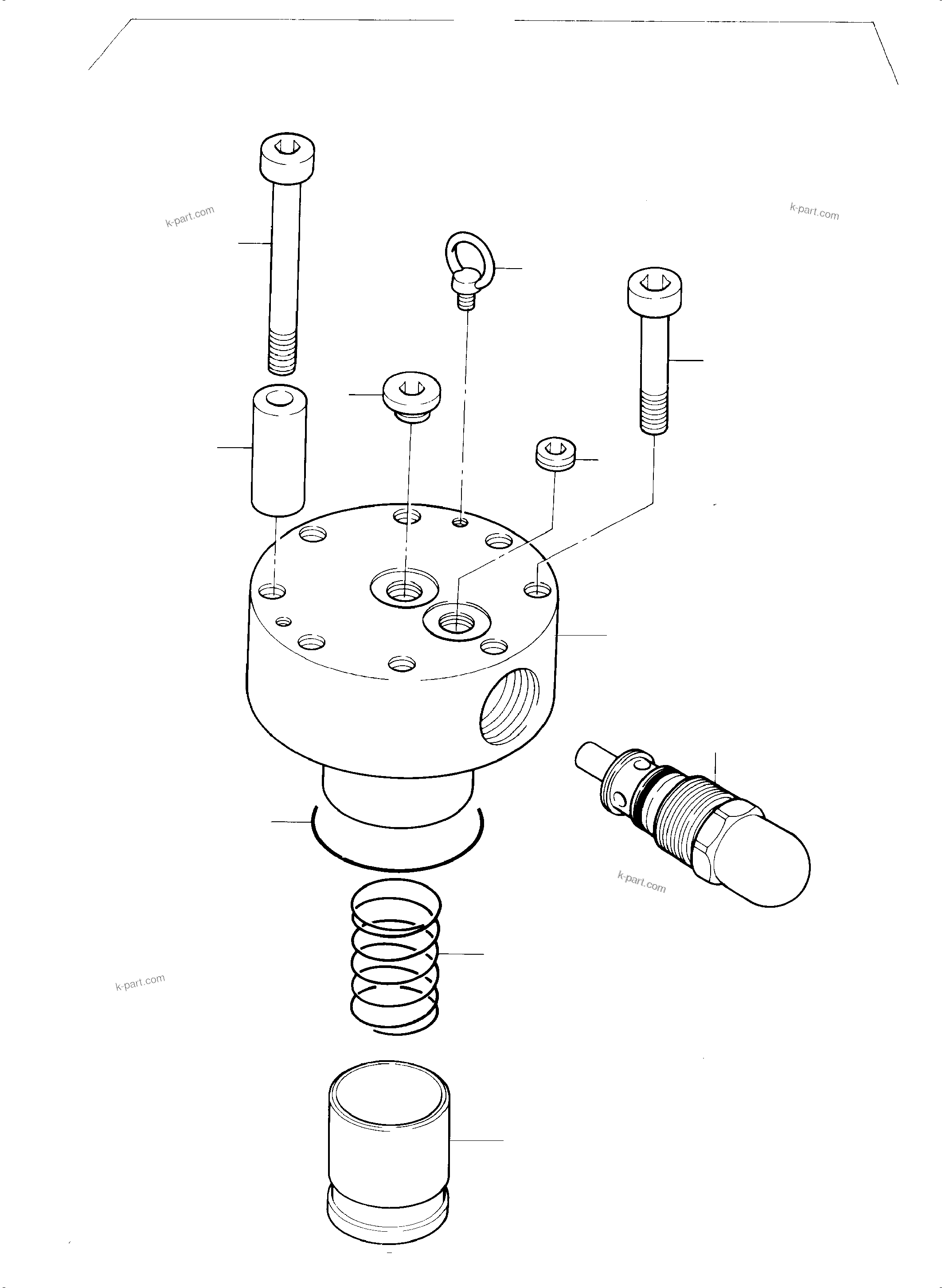 Komatsu parts book diagram for PC5500-6 S/N 15153: PRESSURE RELIEF VALVE,PRE-CONTROLLED