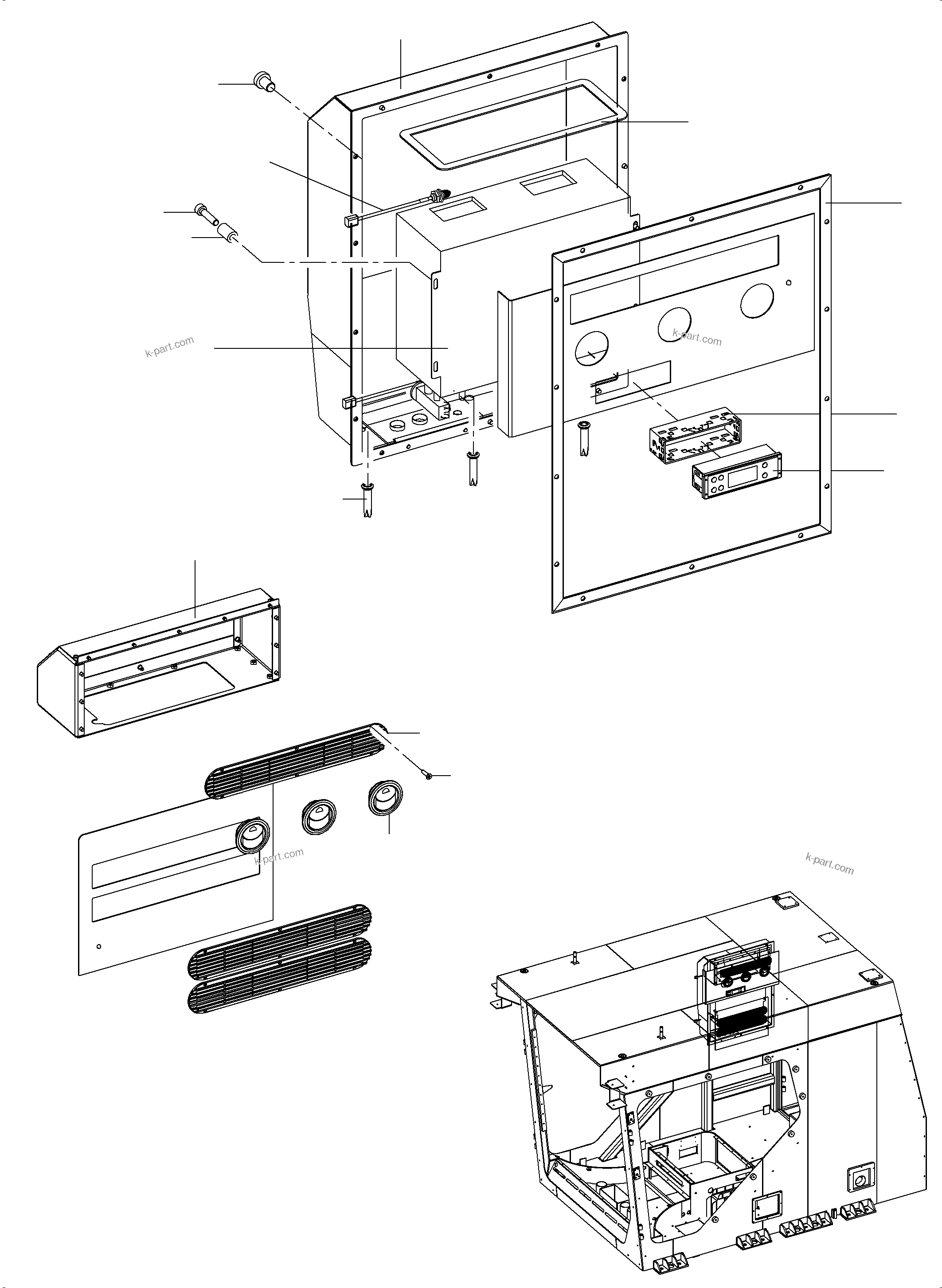 Komatsu parts book diagram for PC5500-6 S/N 15153: AIR CONDITION ARR. - CABINE