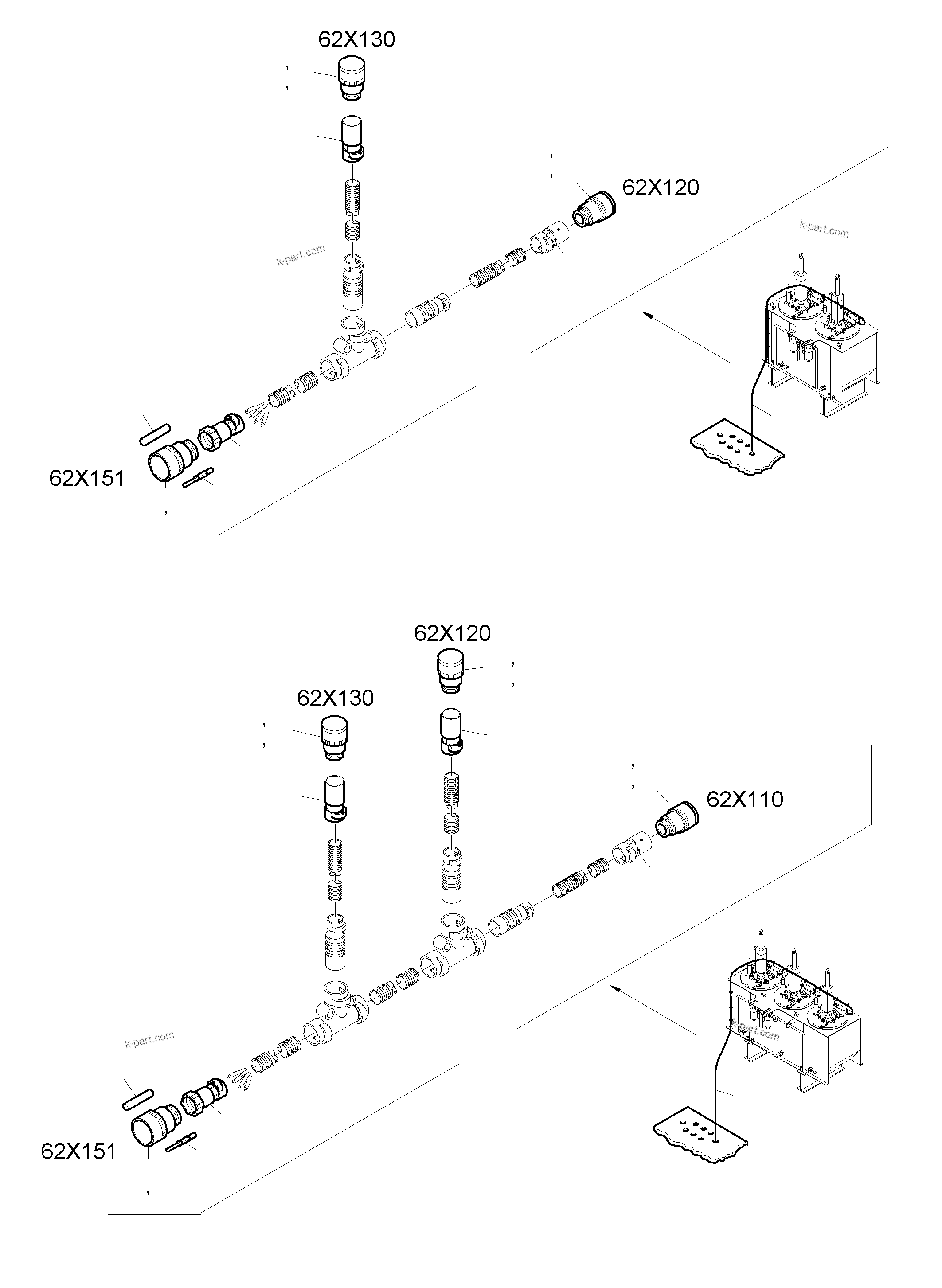 Komatsu parts book diagram for PC5500-6 S/N 15153: ELECTR. PARTS 2 AND 3 BARREL LUBRICATION