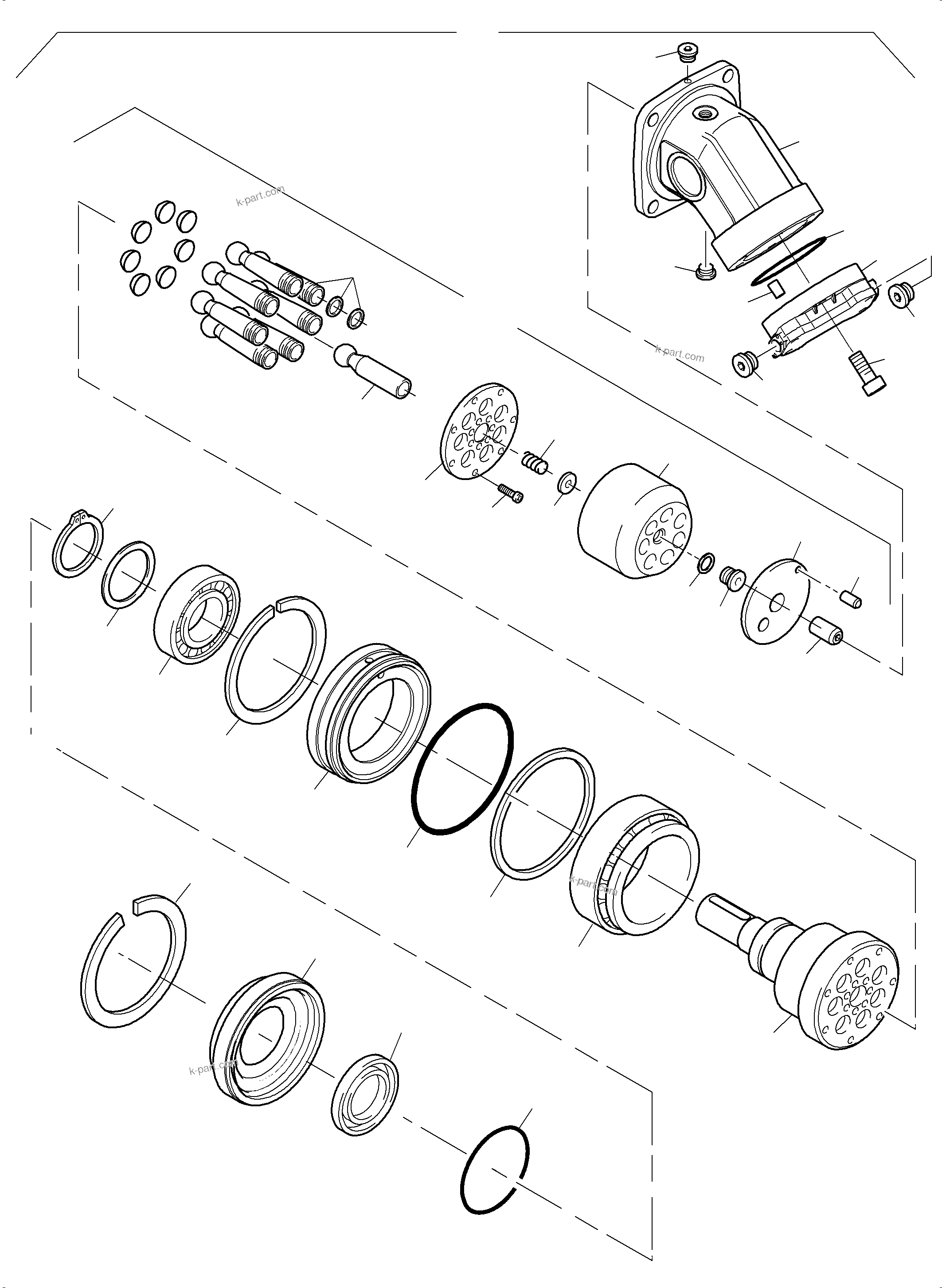 Komatsu parts book diagram for PC5500-6 S/N 15153: HYDRAULIC MOTOR