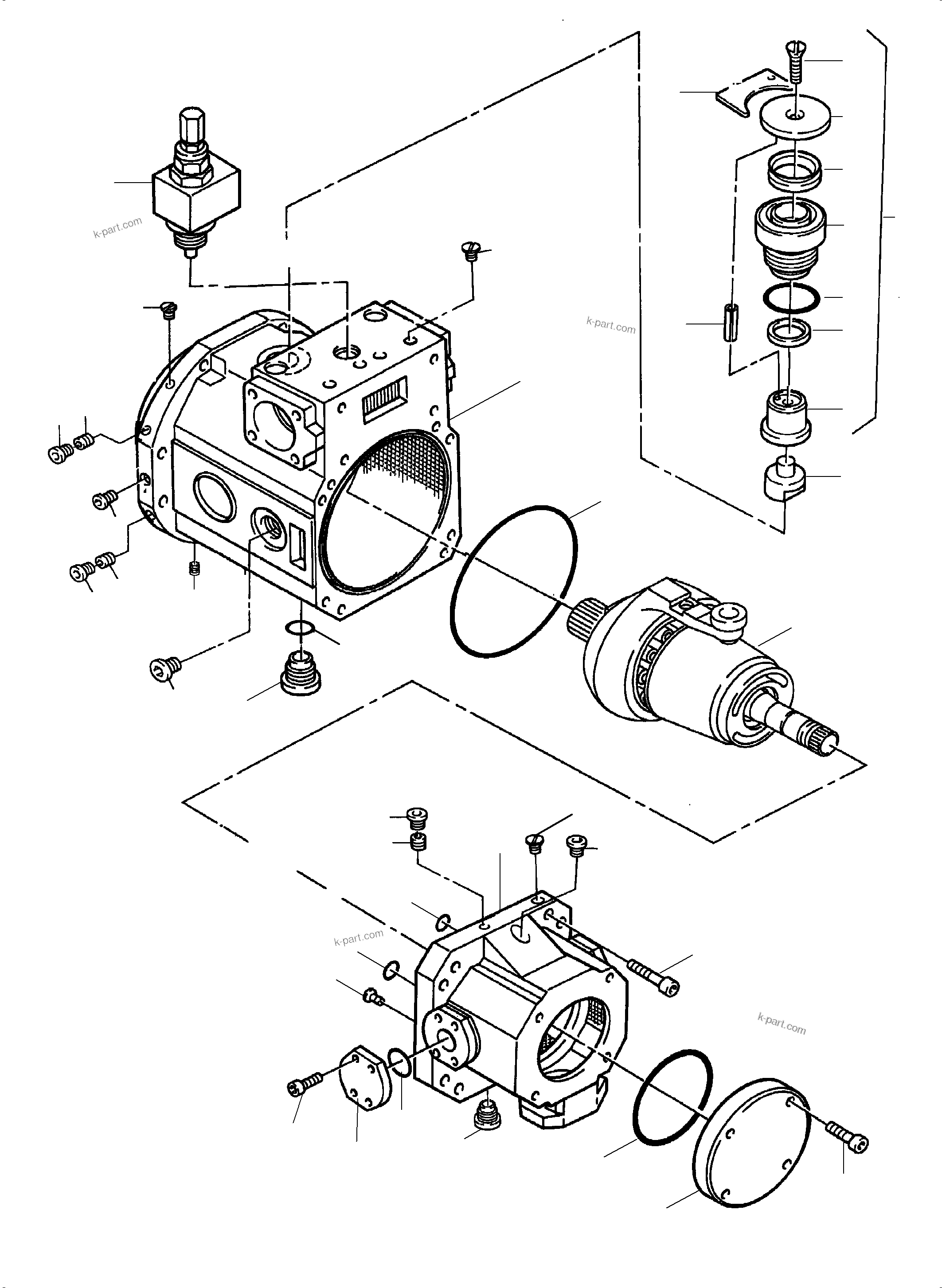 Komatsu parts book diagram for PC5500-6 S/N 15153: HYDRAULIC PUMP
