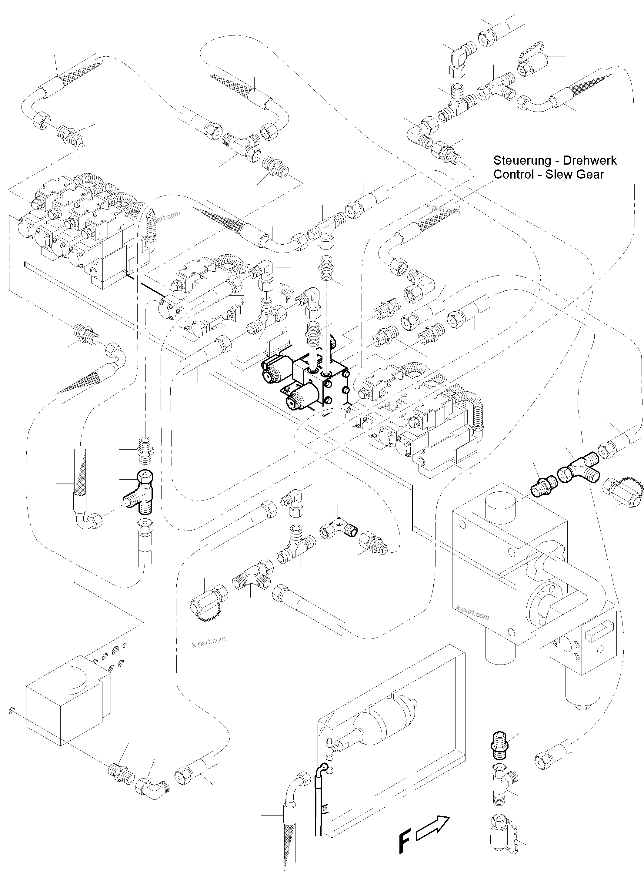 Komatsu parts book diagram for PC5500-6 S/N 15153: REMOTE CONTROL MANIFOLD, MOUNTING