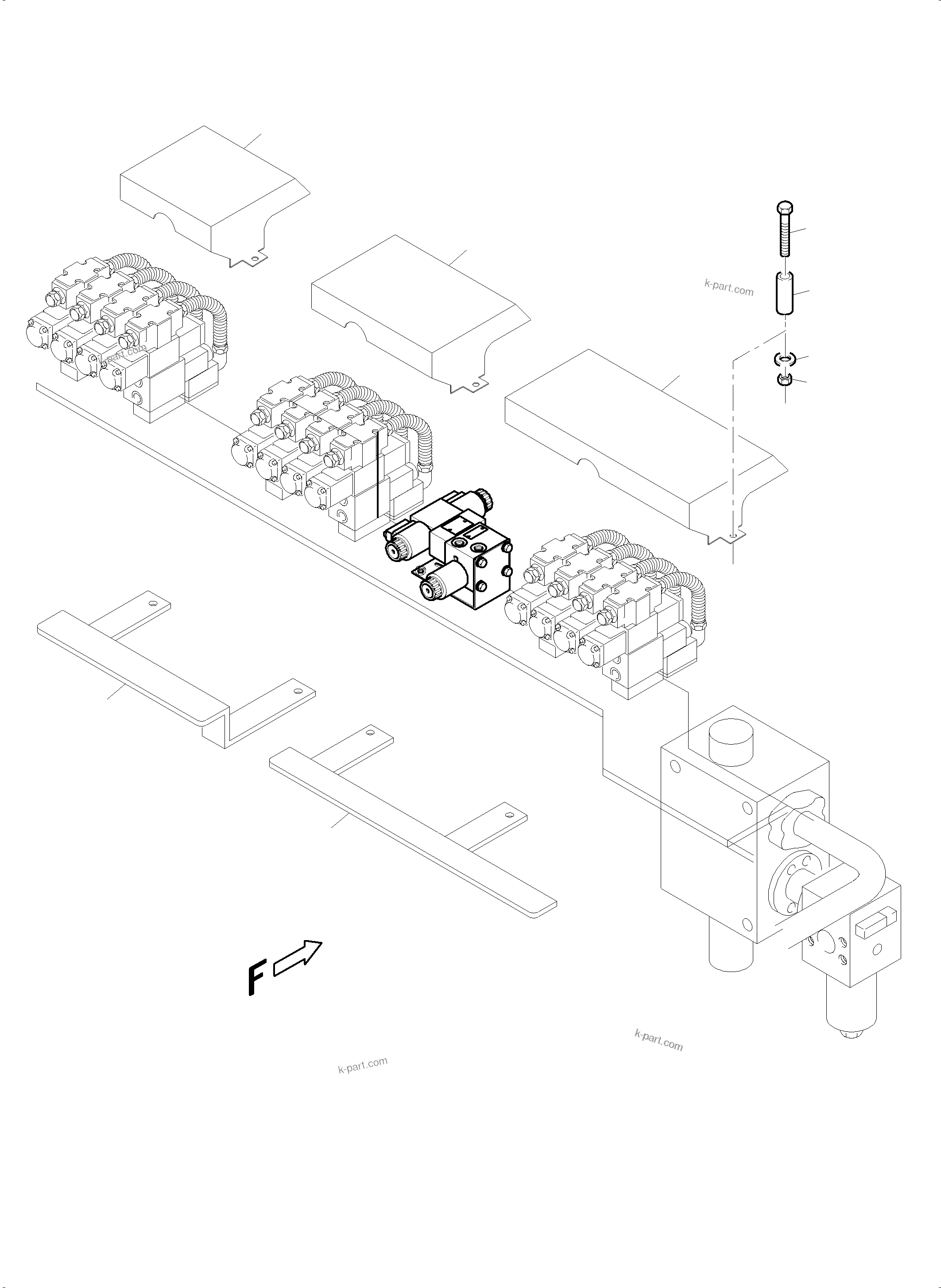 Komatsu parts book diagram for PC5500-6 S/N 15153: REMOTE CONTROL MANIFOLD, MOUNTING