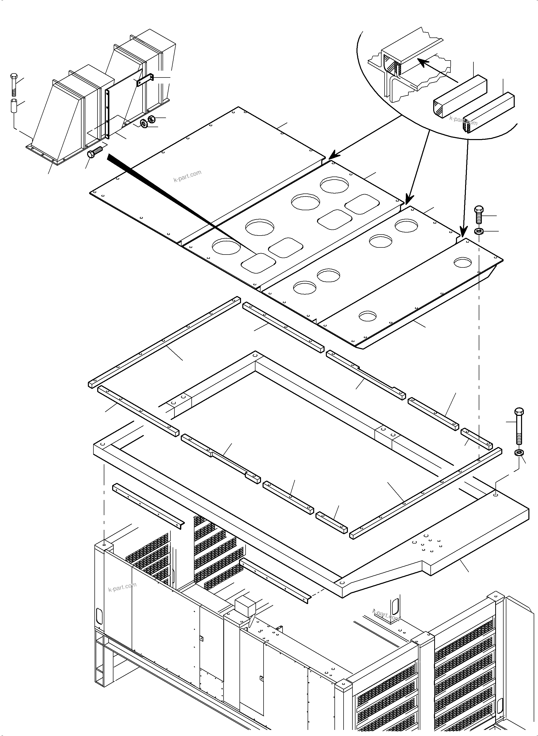 Komatsu parts book diagram for PC5500-6 S/N 15153: MACHINERY HOUSE DIESEL