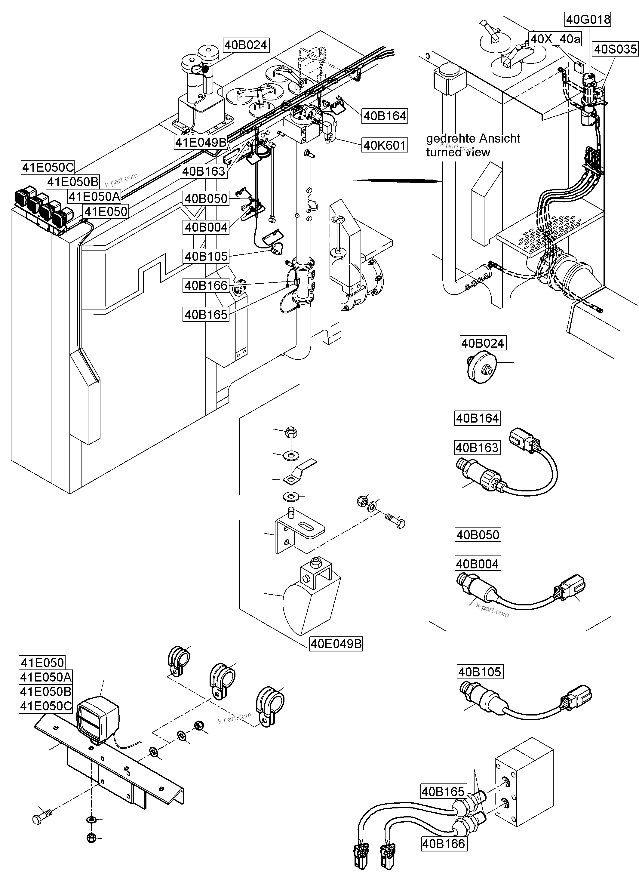 Komatsu parts book diagram for PC5500-6 S/N 15153: OIL TANK, OIL COOLER AND TRANSFUSING PUMP - ELECTRIC PARTS
