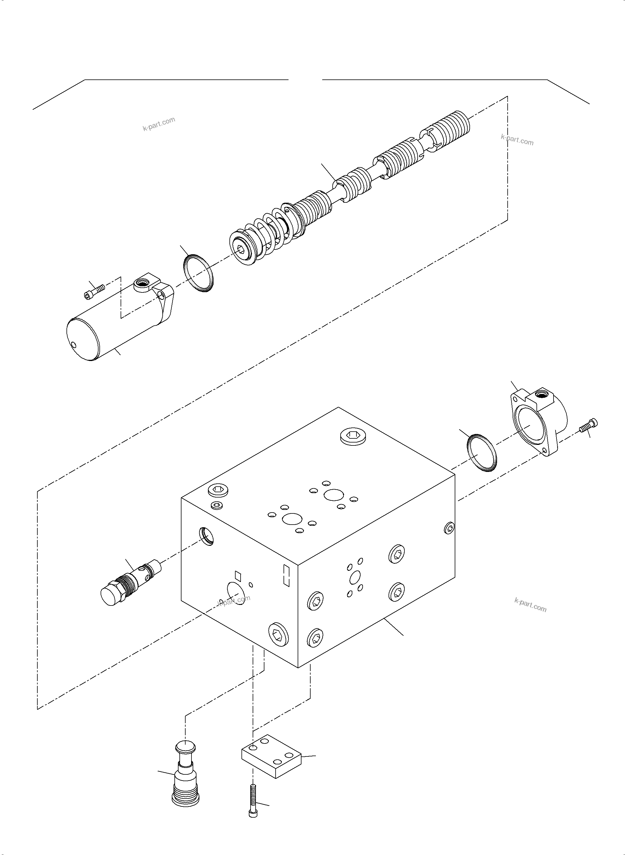 Komatsu parts book diagram for PC5500-6 S/N 15153: CONTROL BLOCK