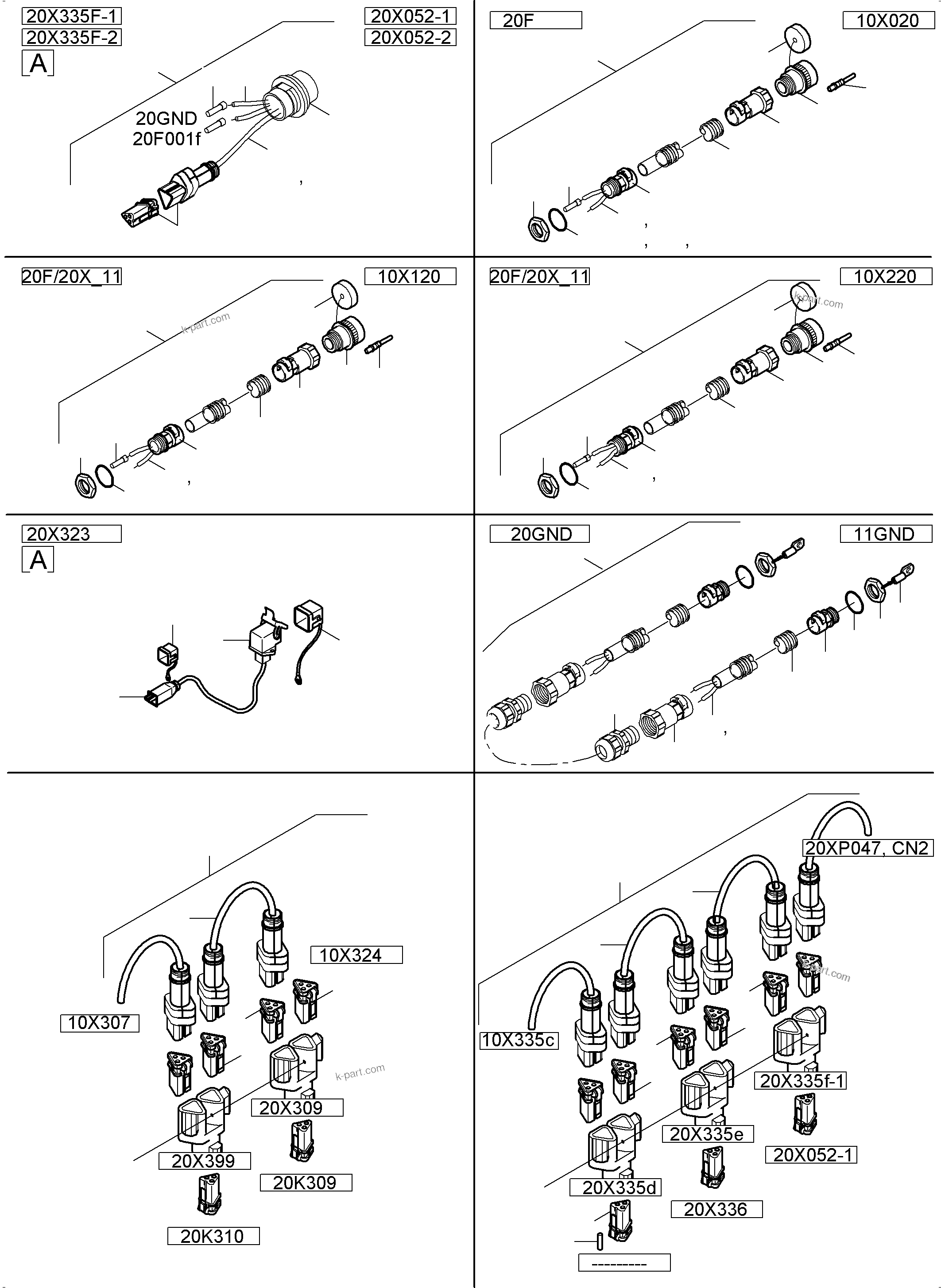 Komatsu parts book diagram for PC5500-6 S/N 15153: CABIN-HARNESSES-ELECTRIC