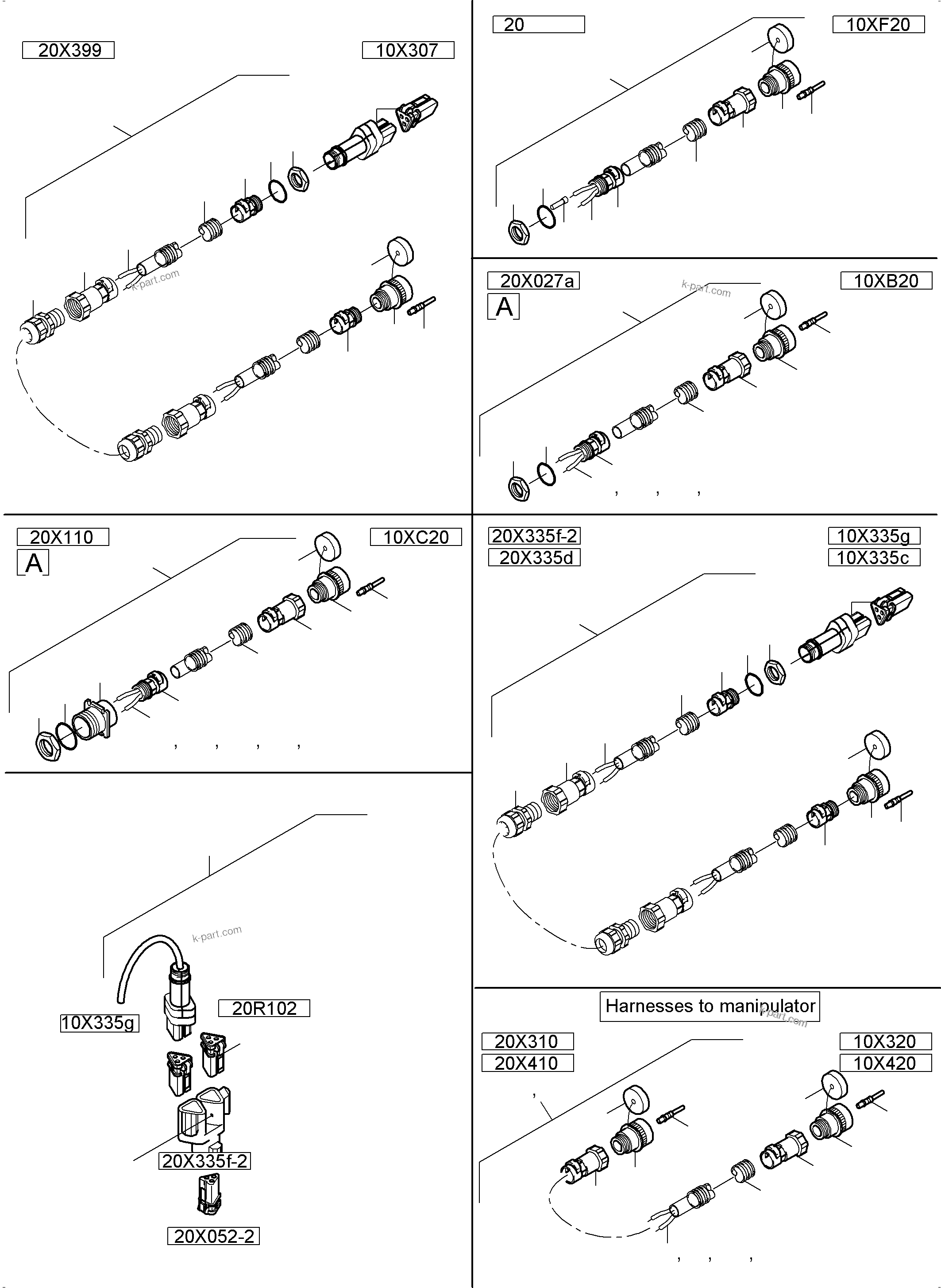 Komatsu parts book diagram for PC5500-6 S/N 15153: CABIN-HARNESSES-ELECTRIC