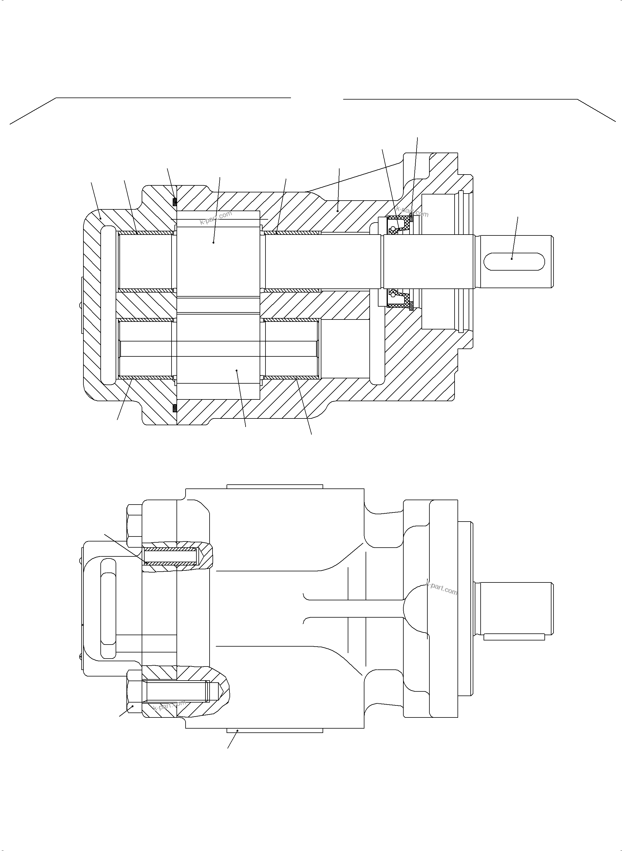Komatsu parts book diagram for PC5500-6 S/N 15153: GEAR PUMP UNIT