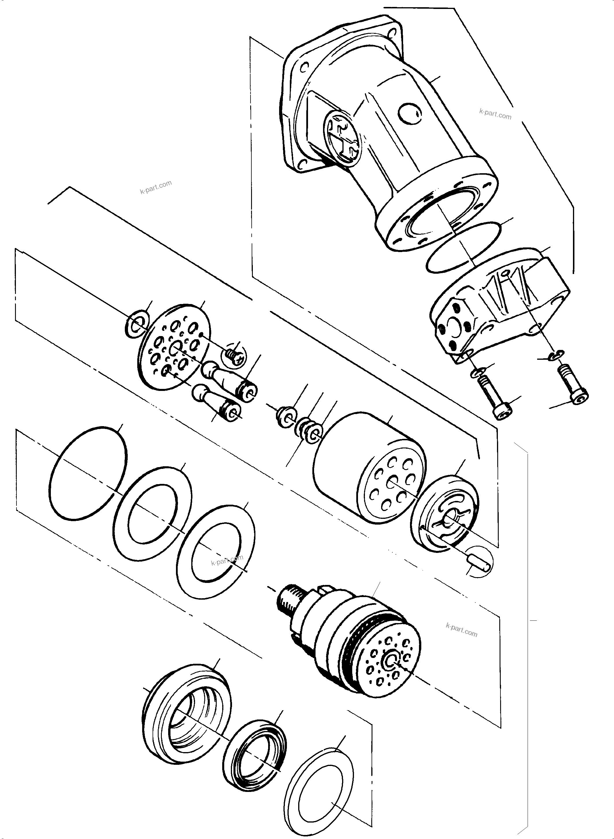 Komatsu parts book diagram for PC5500-6 S/N 15164: HYDRAULIC MOTOR