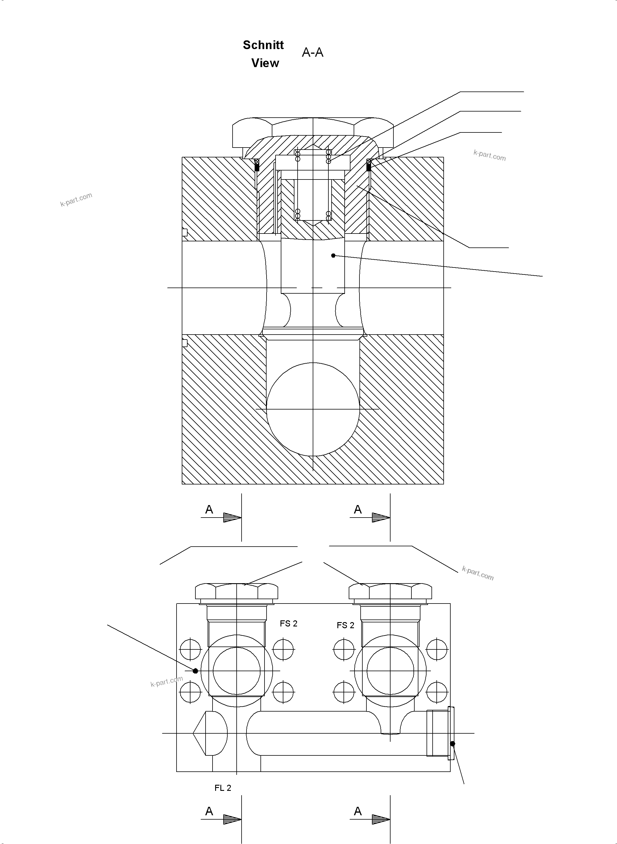 Komatsu parts book diagram for PC5500-6 S/N 15164: NON-RETURN VALVE