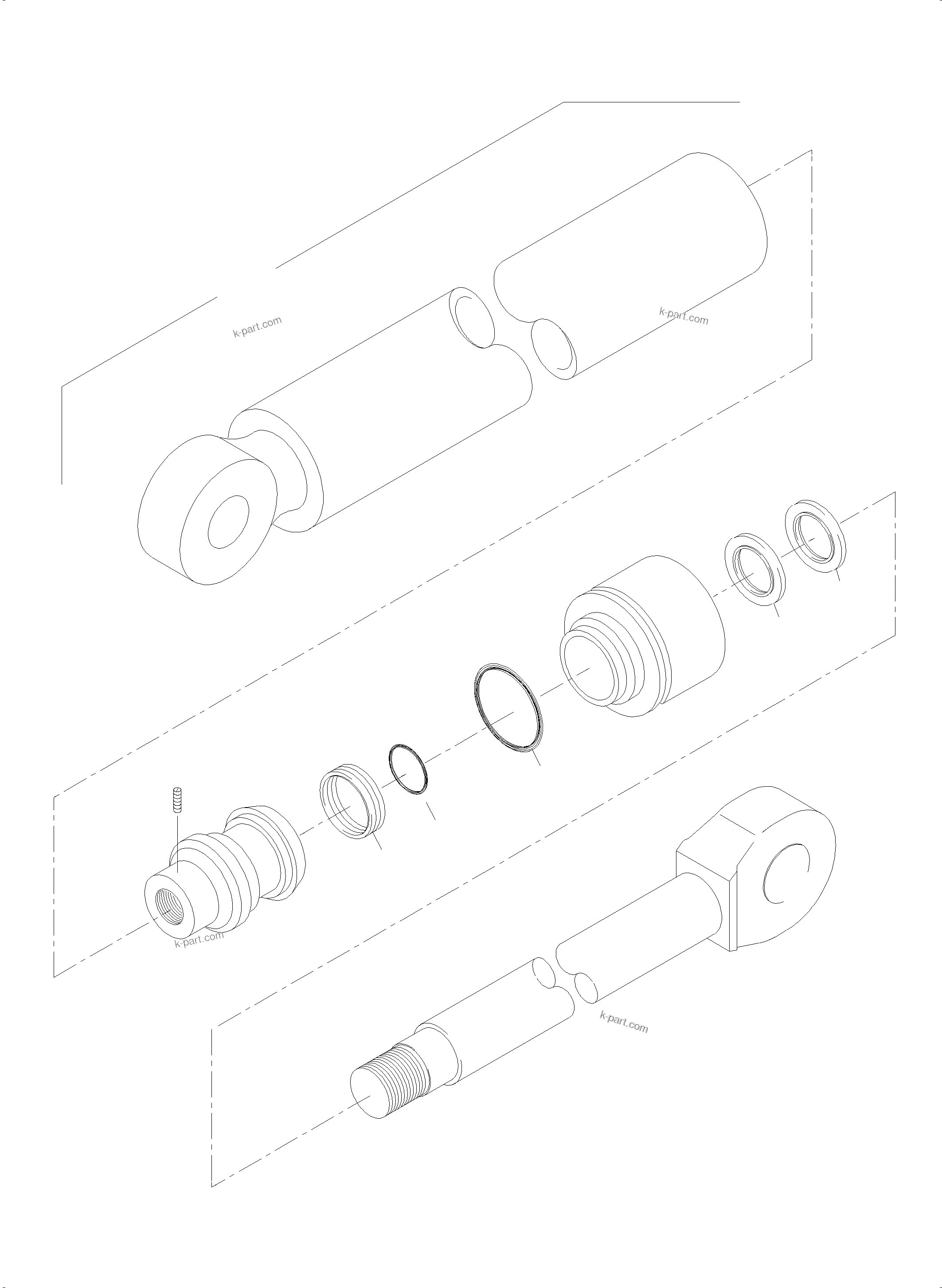 Komatsu parts book diagram for PC5500-6 S/N 15164: HYDRAULIC CYLINDER