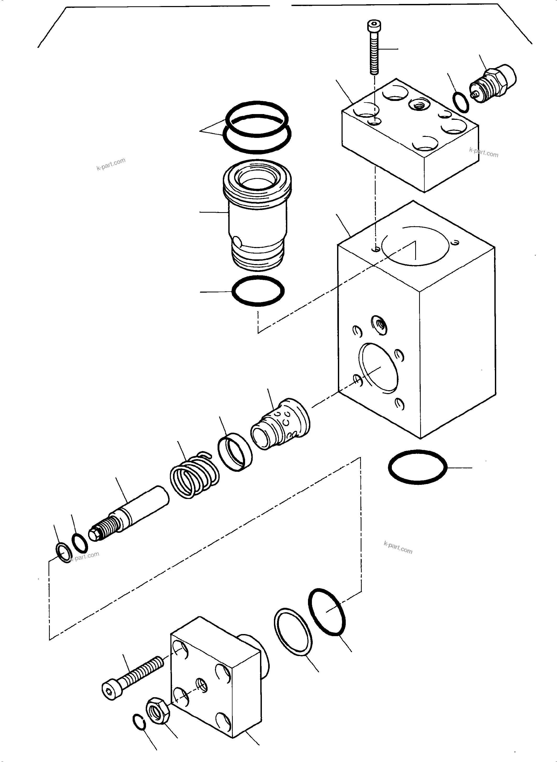 Komatsu parts book diagram for PC5500-6 S/N 15164: THROTTLE CHECK VALVE