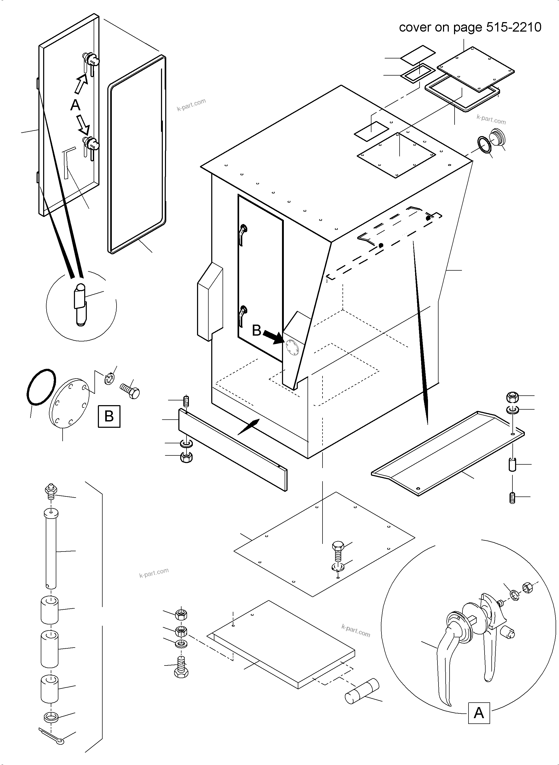 Komatsu parts book diagram for PC5500-6 S/N 15164: CAB SUPPORT ARR.
