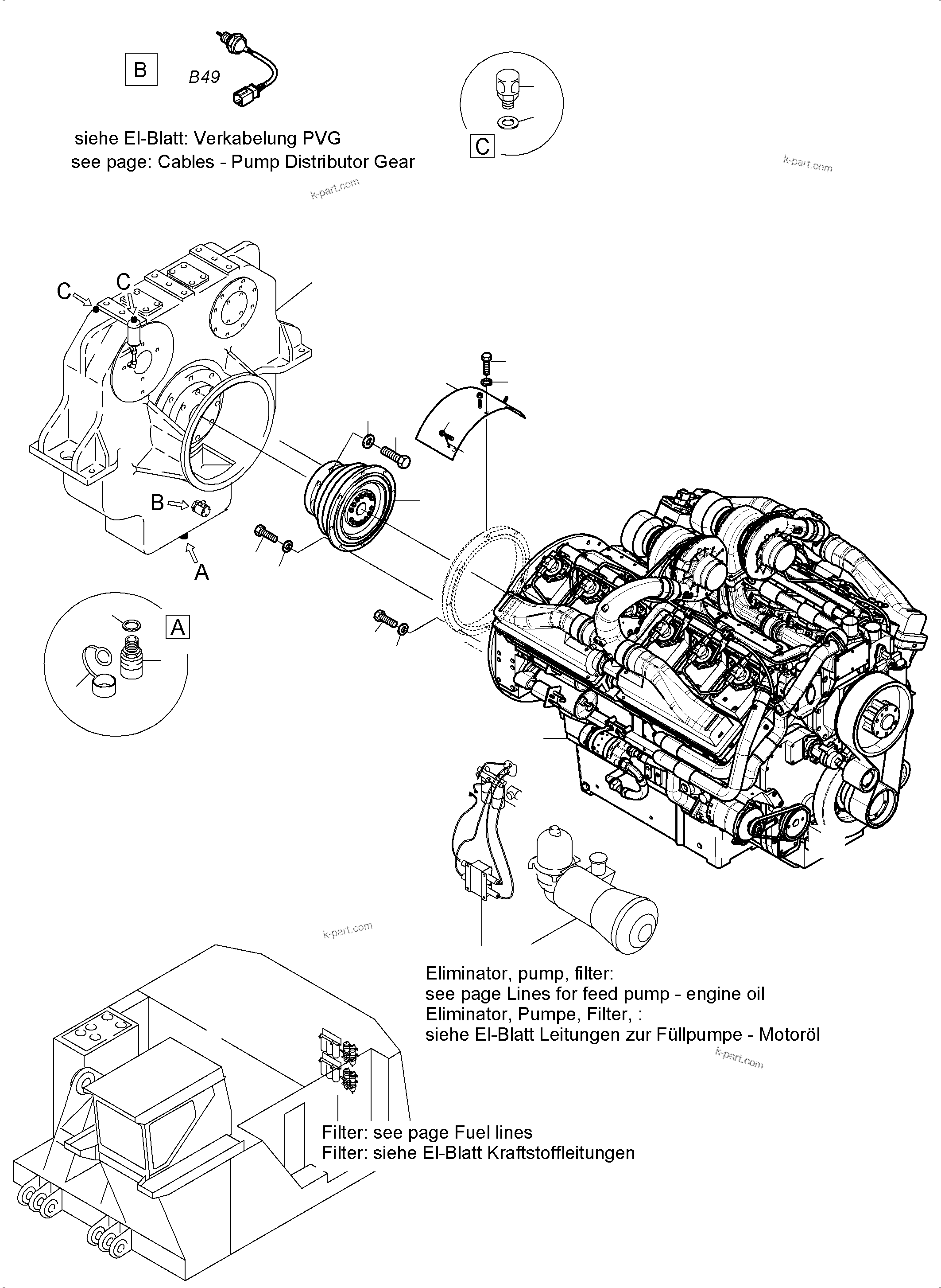Komatsu parts book diagram for PC5500-6 S/N 15164: DRIVE ASSEMBLY