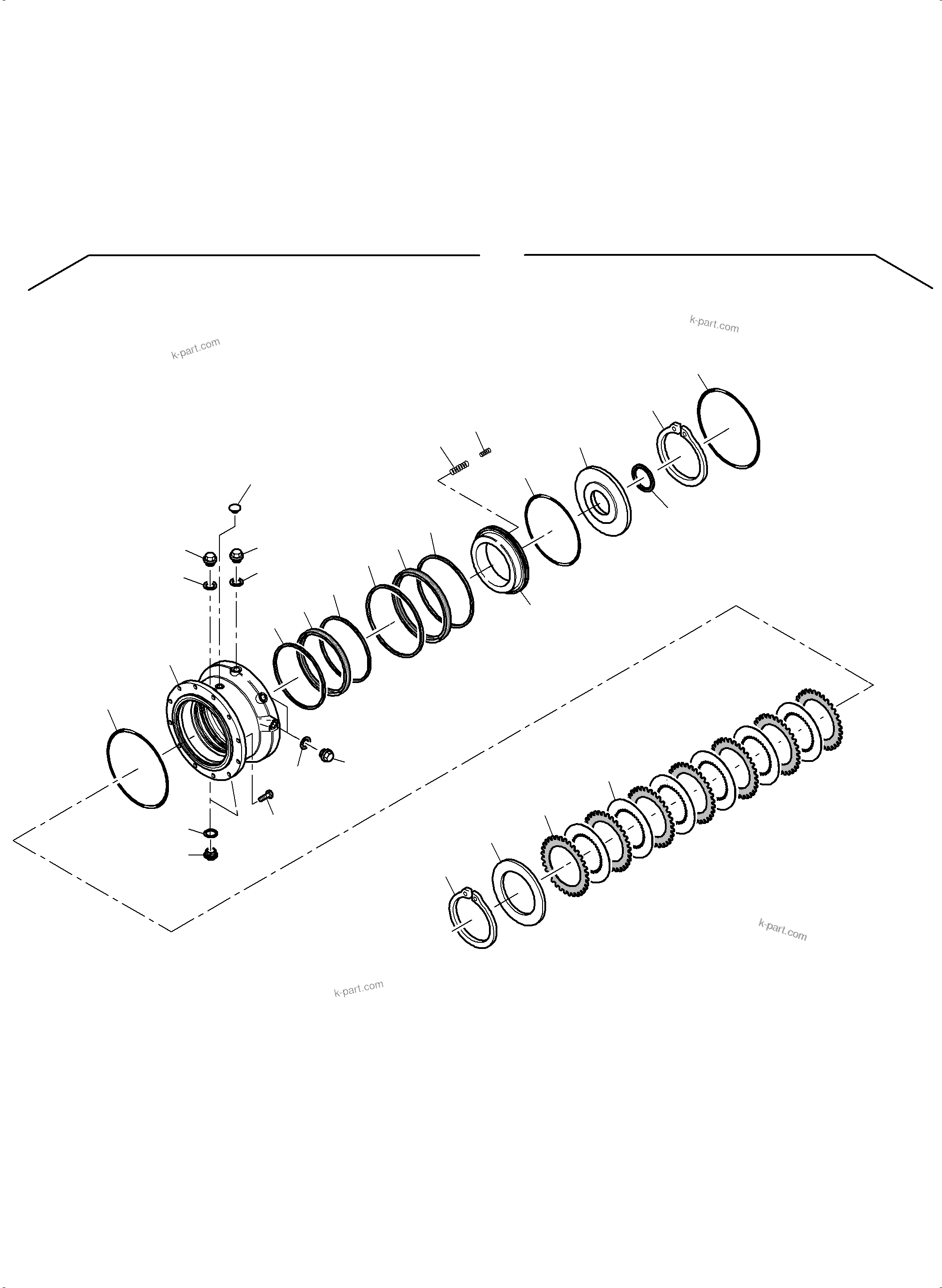 Komatsu parts book diagram for PC5500-6 S/N 15164: BRAKE