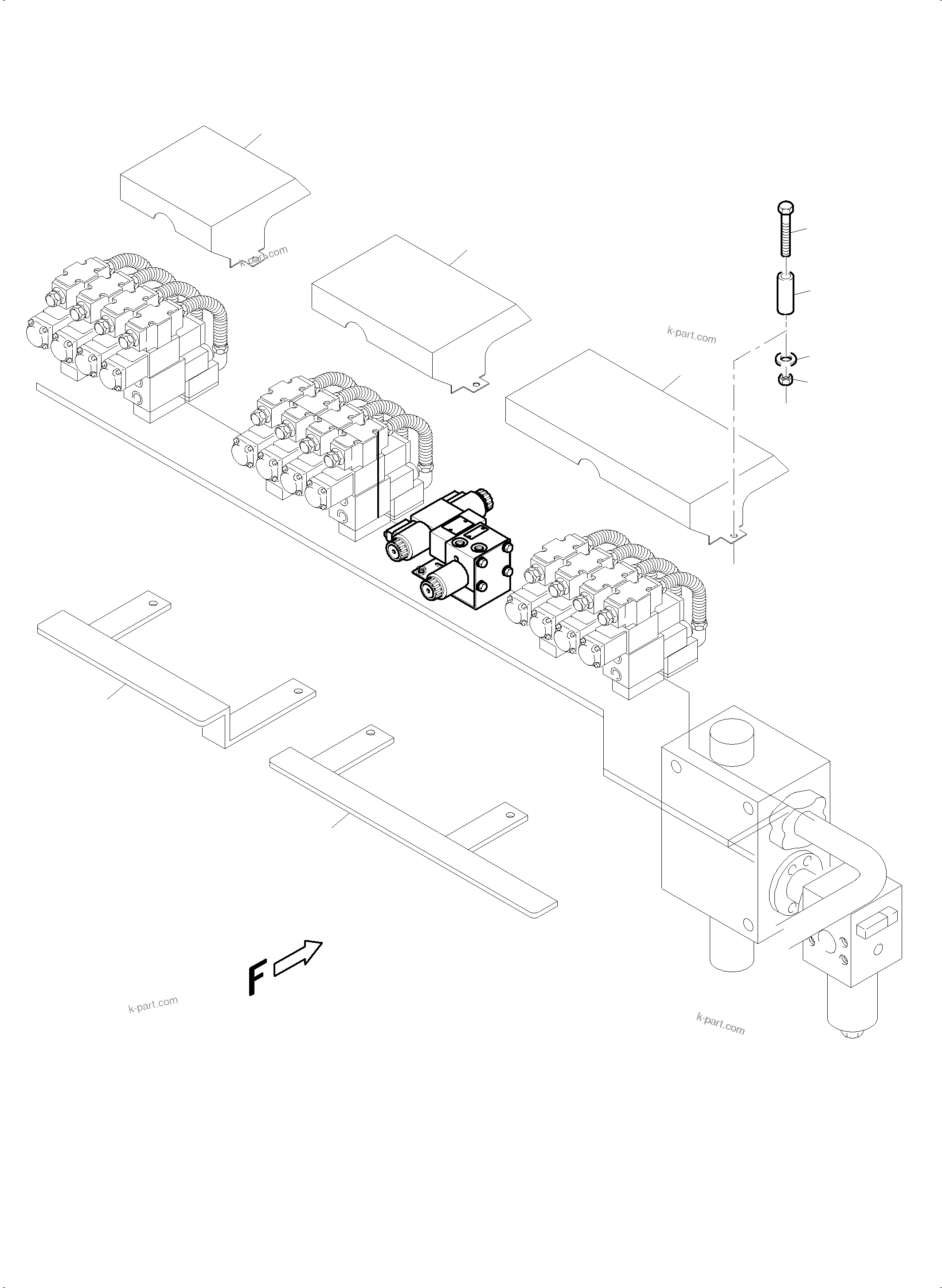 Komatsu parts book diagram for PC5500-6 S/N 15164: REMOTE CONTROL MANIFOLD, MOUNTING