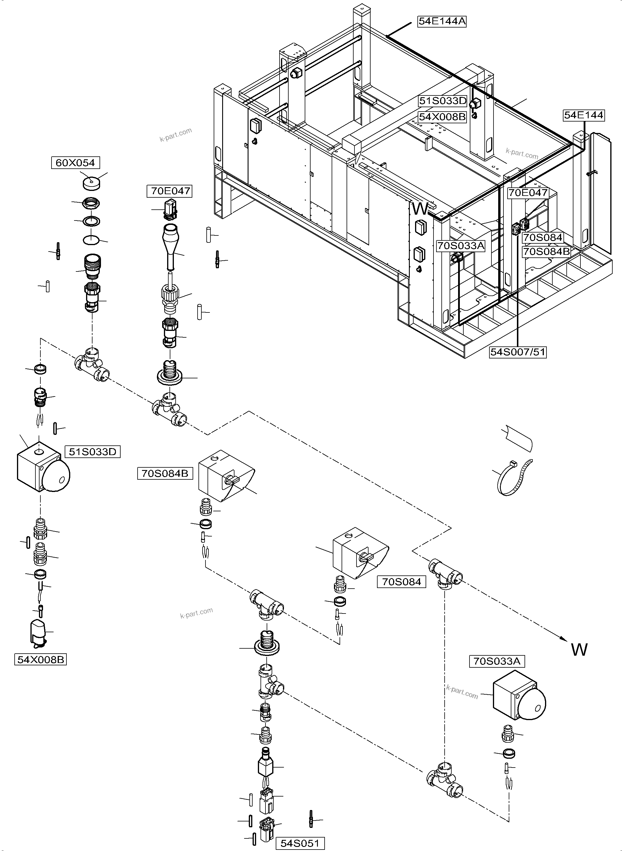 Komatsu parts book diagram for PC5500-6 S/N 15164: MACHINERY HOUSE ELECTRIC - ROOF AND DRIVE FRAME