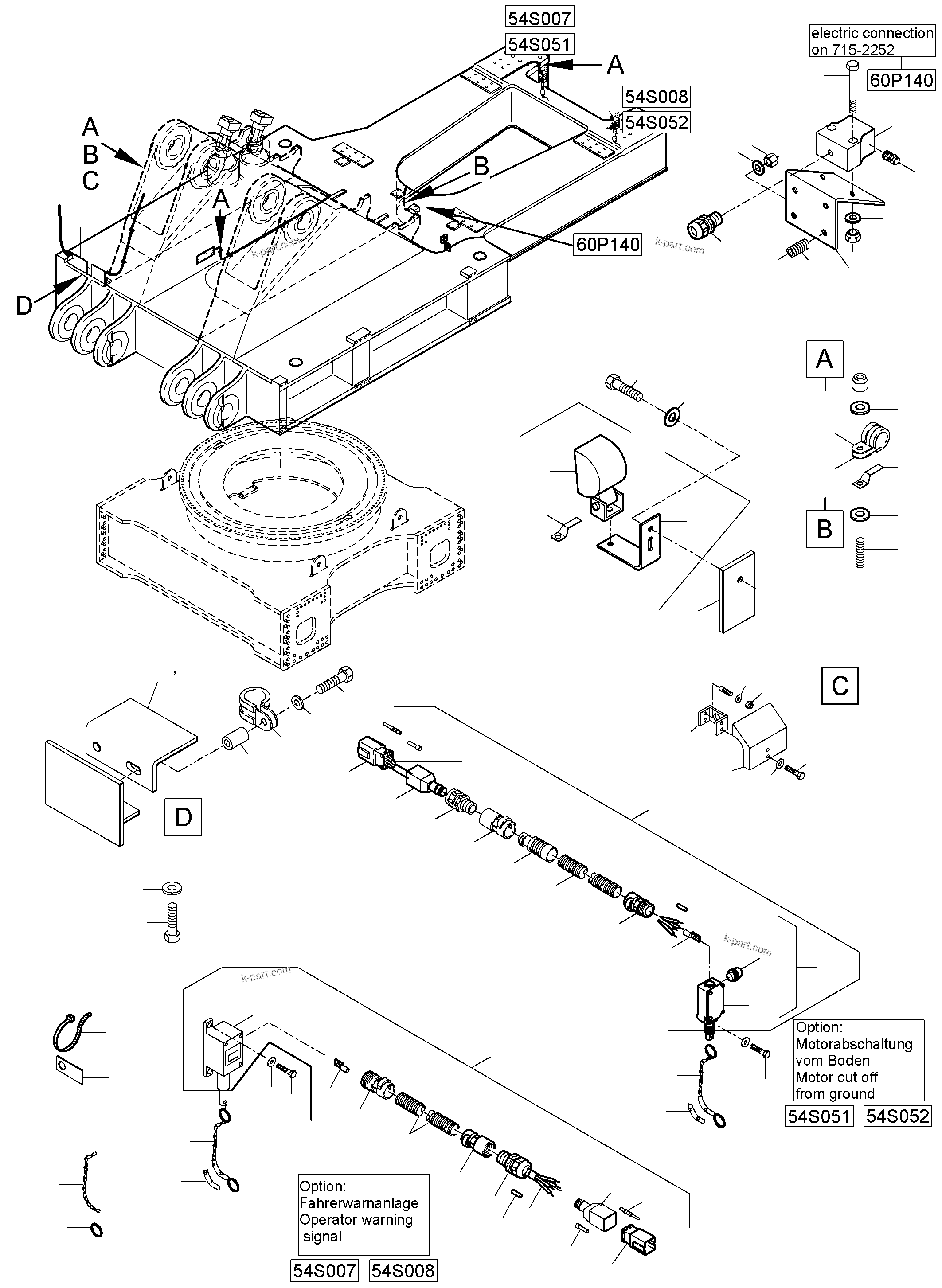 Komatsu parts book diagram for PC5500-6 S/N 15164: ELECT. PARTS - SUPERSTRUCTURE-PLATFORM