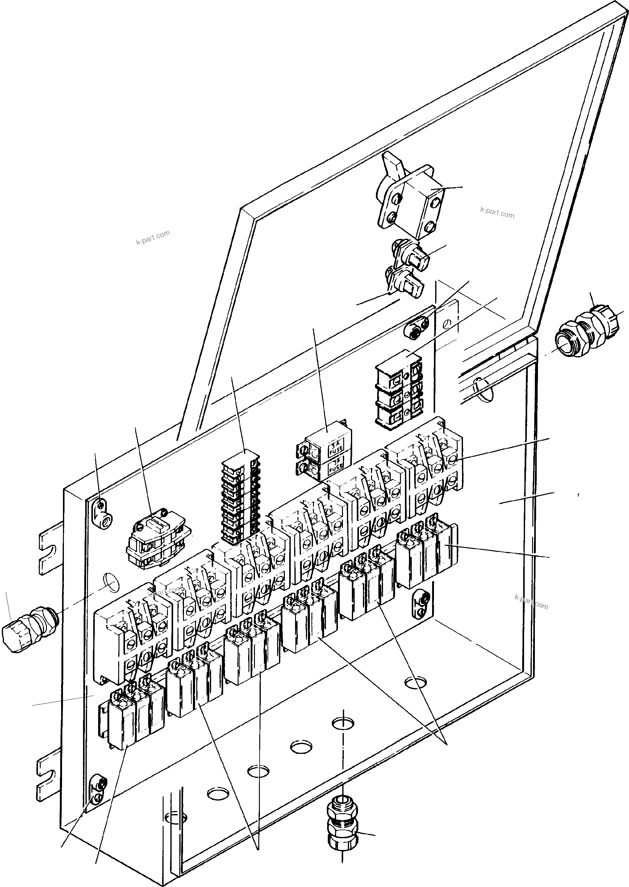 Komatsu parts book diagram for PC5500-6 S/N 15166: SWITCH BOX