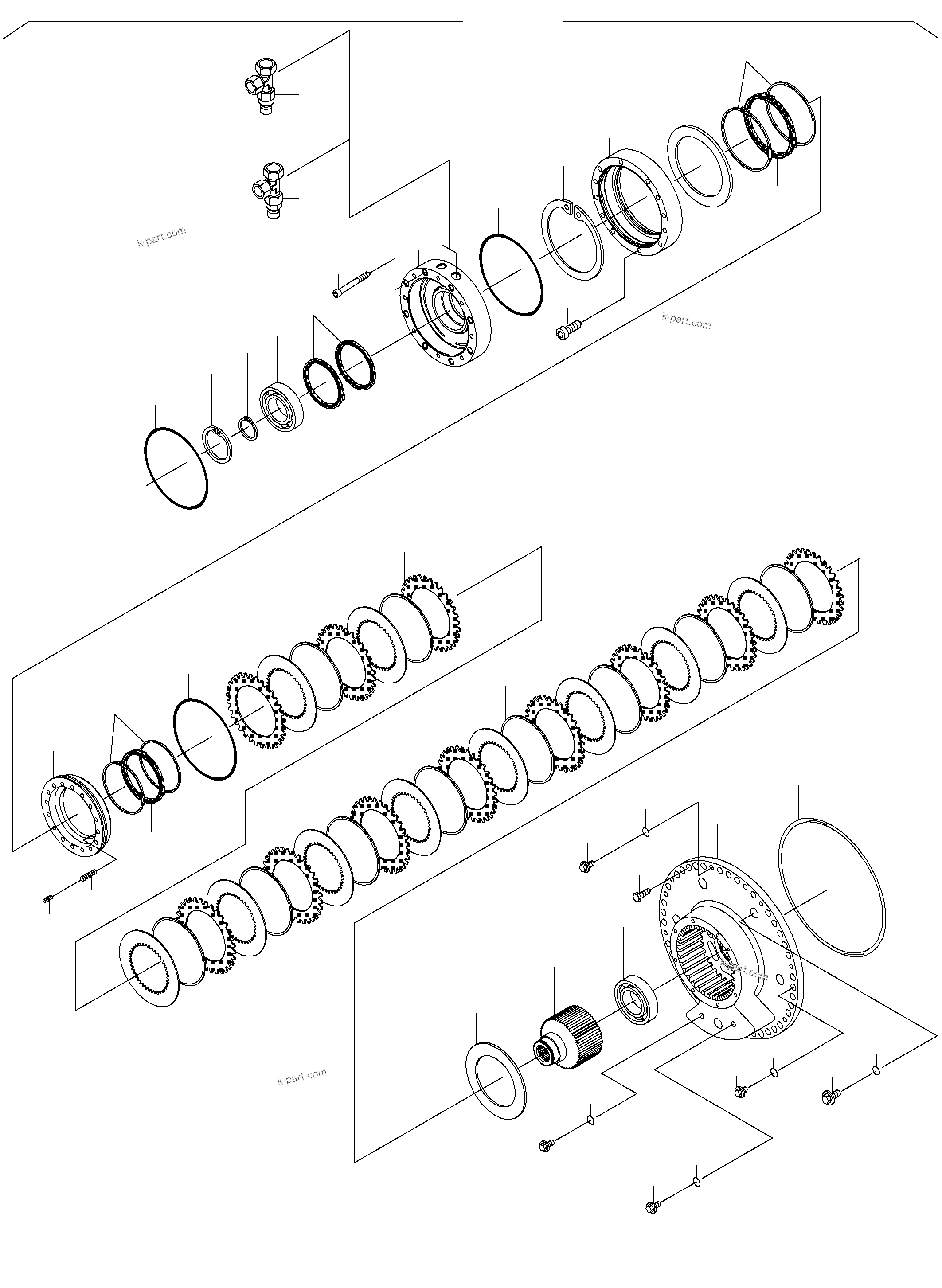 Komatsu parts book diagram for PC5500-6 S/N 15166: BRAKE