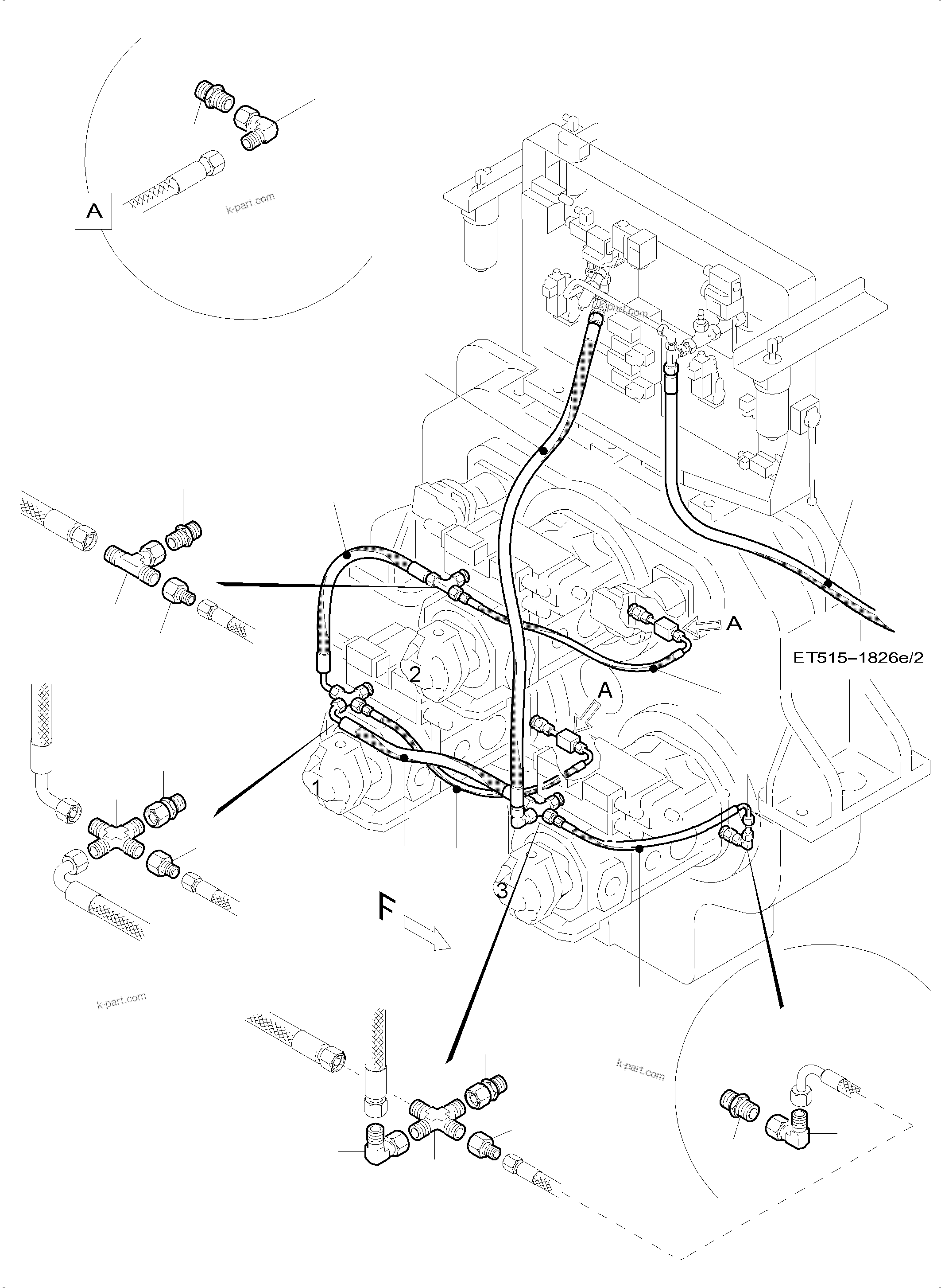 Komatsu parts book diagram for PC5500-6 S/N 15166: MAIN PUMP CONTROL