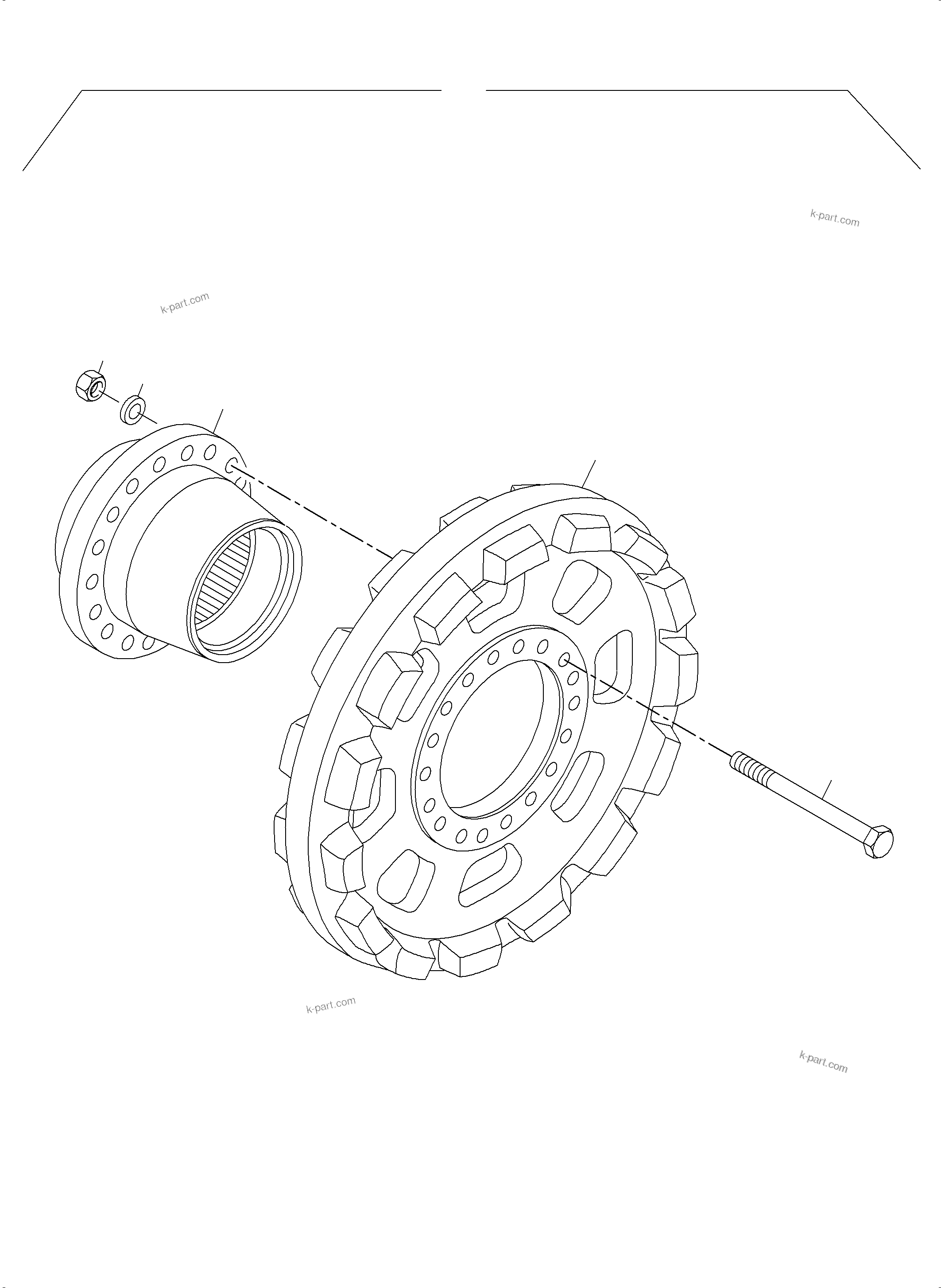 Komatsu parts book diagram for PC5500-6 S/N 15166: DRIVE SPROCKET TT