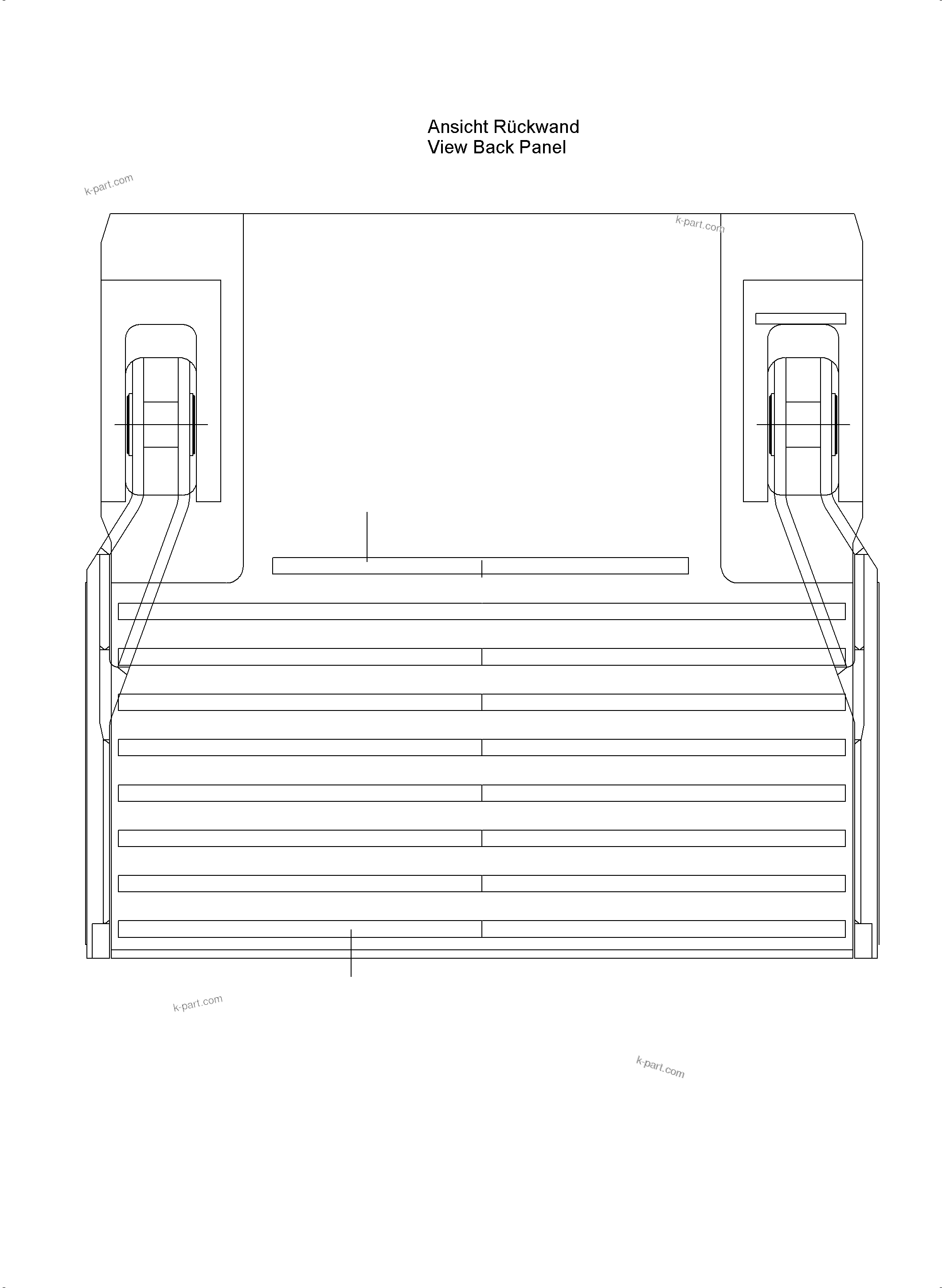 Komatsu parts book diagram for PC5500-6 S/N 15166: WEAR PACKAGE BACK PANEL AND BULLCLAM 29 CBM WP 3