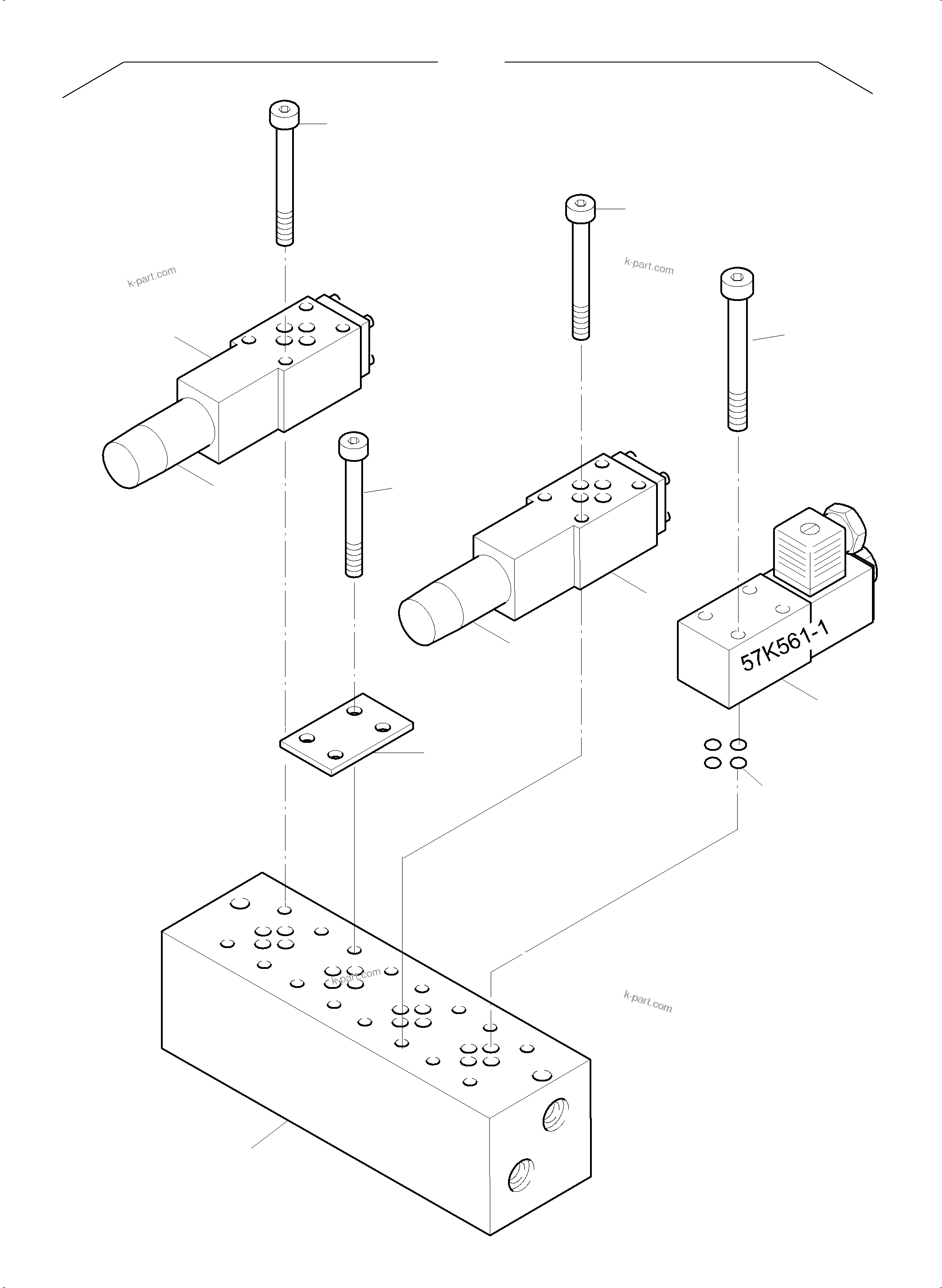Komatsu parts book diagram for PC5500-6 S/N 15166: MULTI-STATION MANIFOLD BLOCK, REAR