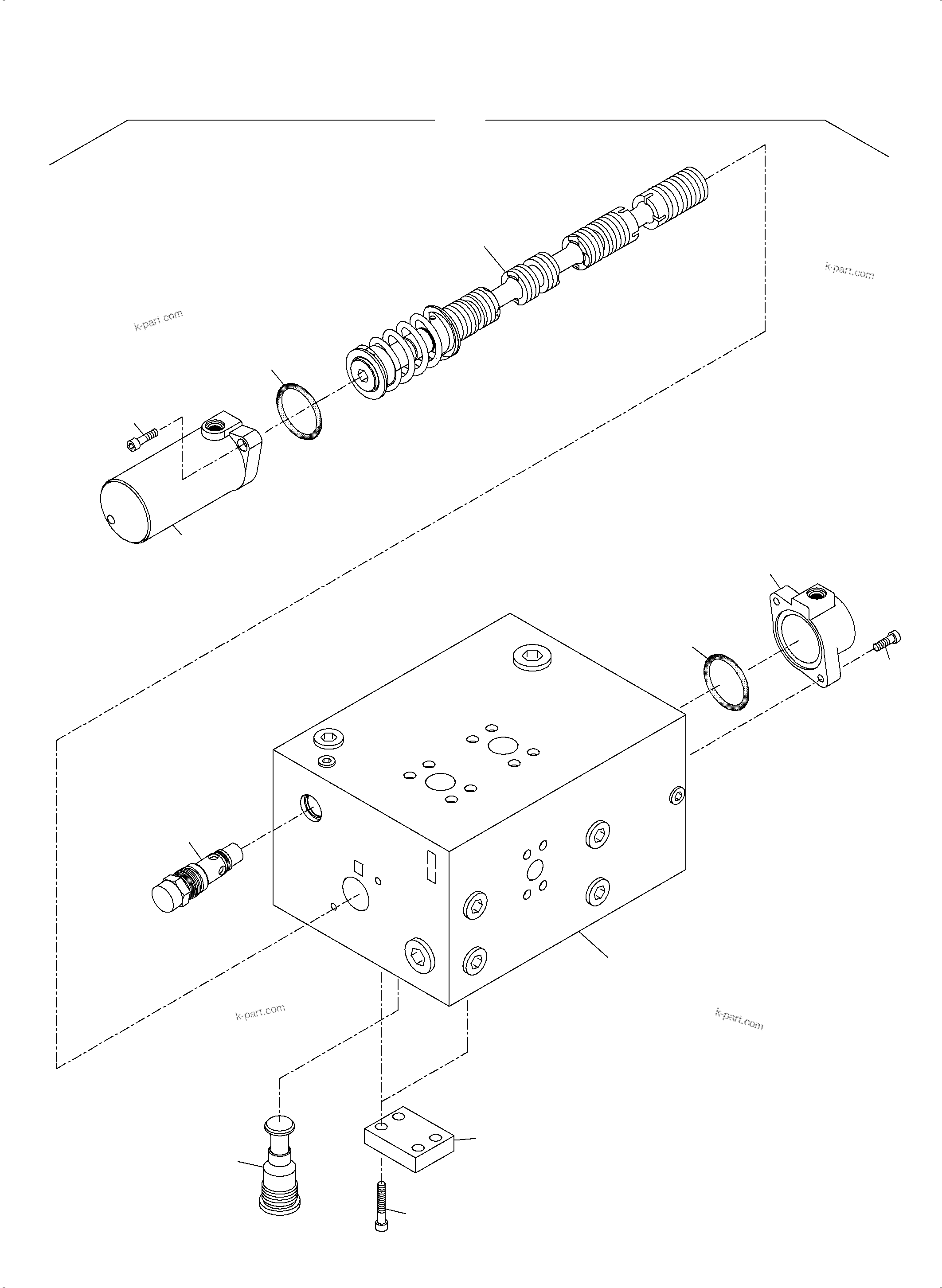 Komatsu parts book diagram for PC5500-6 S/N 15166: CONTROL BLOCK