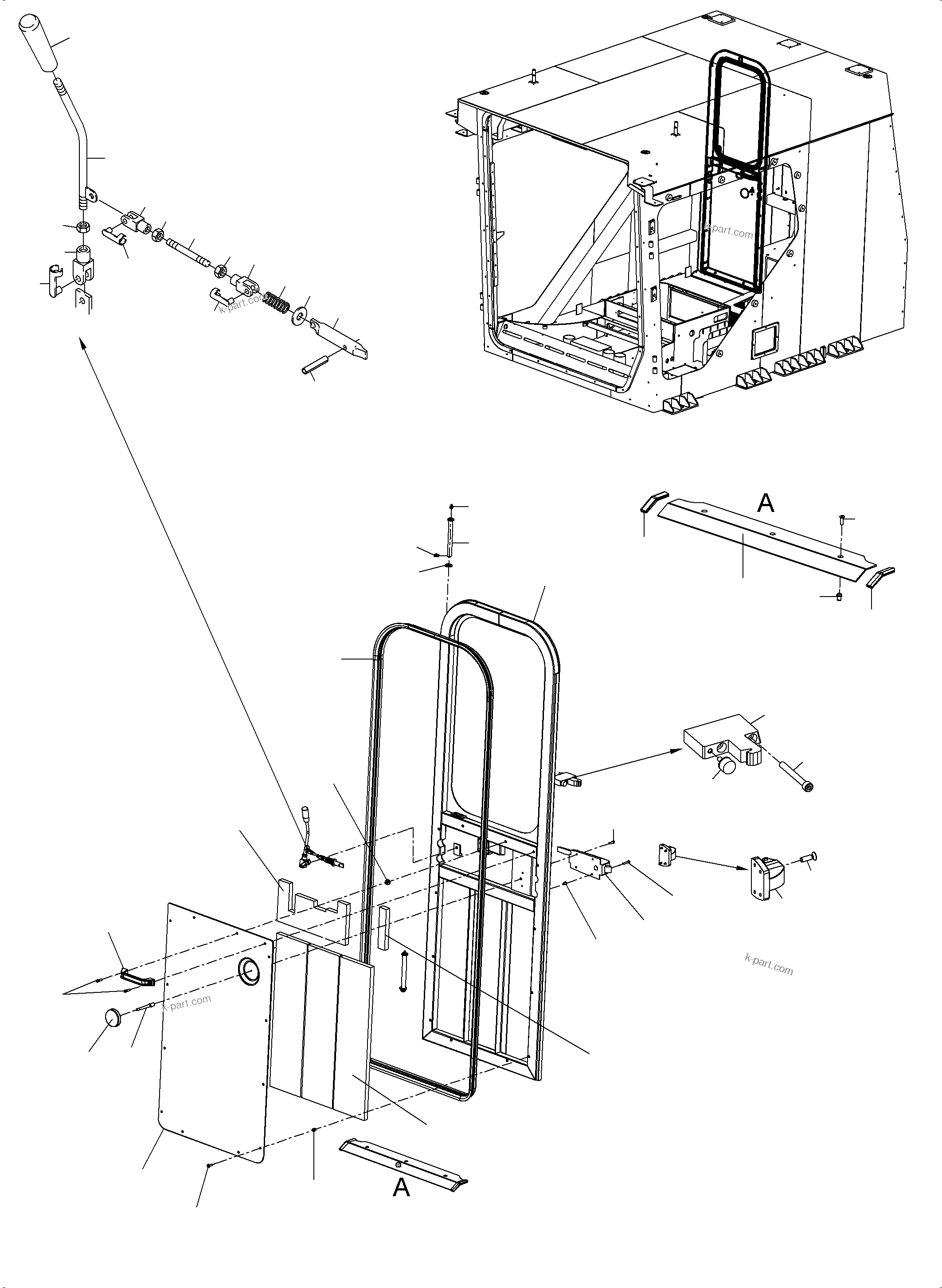 Komatsu parts book diagram for PC5500-6 S/N 15166: OPERATOR'S CAB PART 2