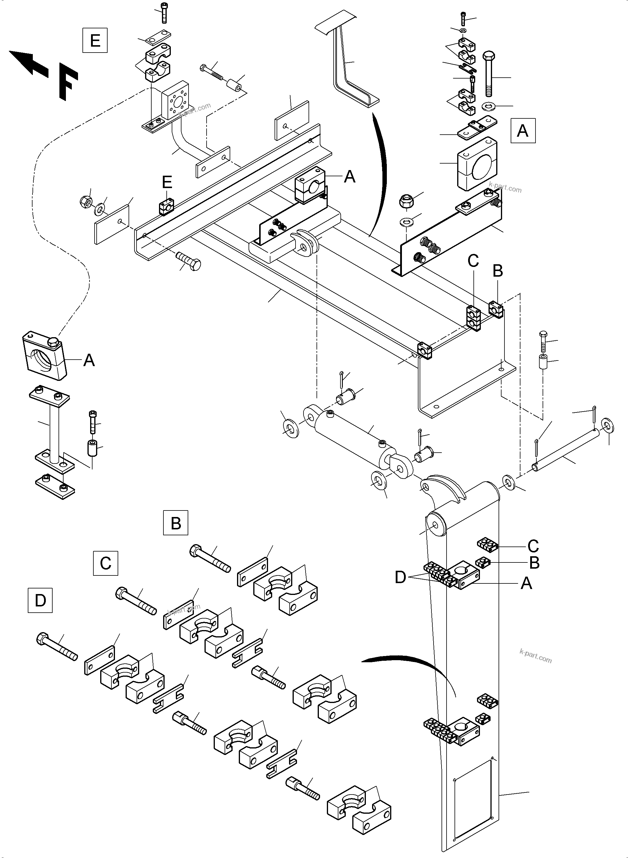Komatsu parts book diagram for PC5500-6 S/N 15166: REFUELING EQUIPMENT FUEL LINE WIGGINS VR 300
