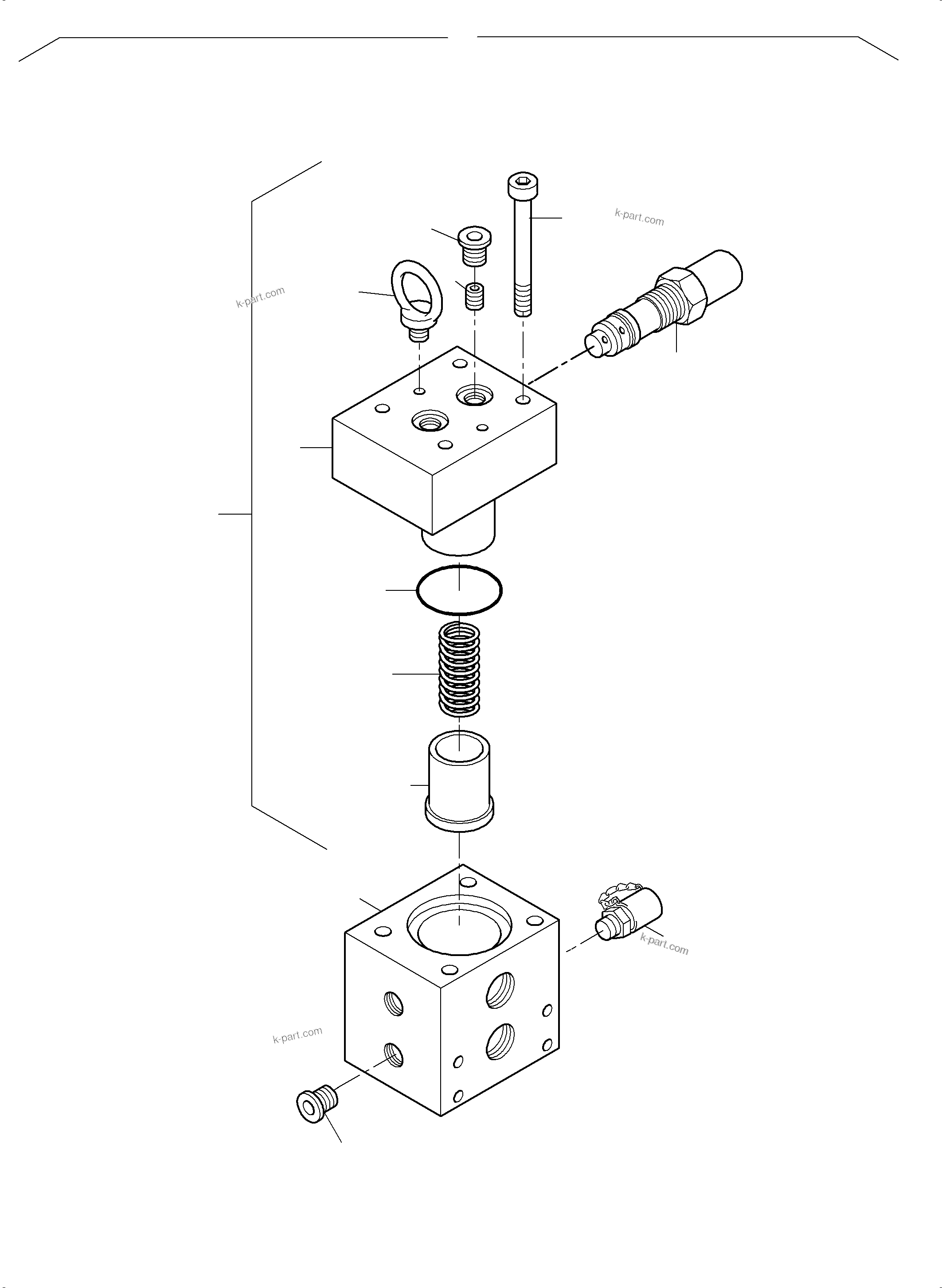 Komatsu parts book diagram for PC5500-6 S/N 15166: VALVE BLOCK