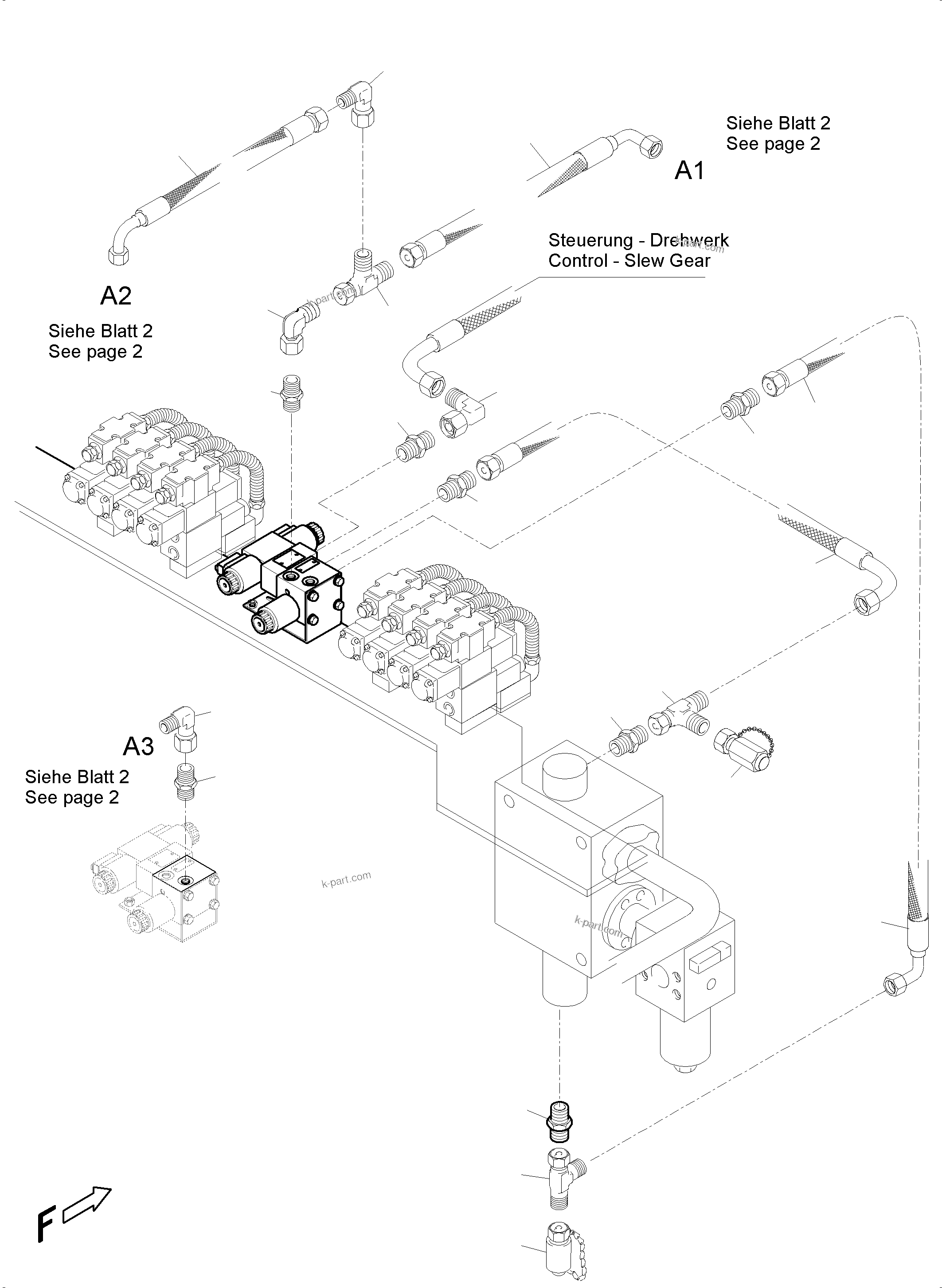 Komatsu parts book diagram for PC5500-6 S/N 15166: REMOTE CONTROL MANIFOLD, MOUNTING