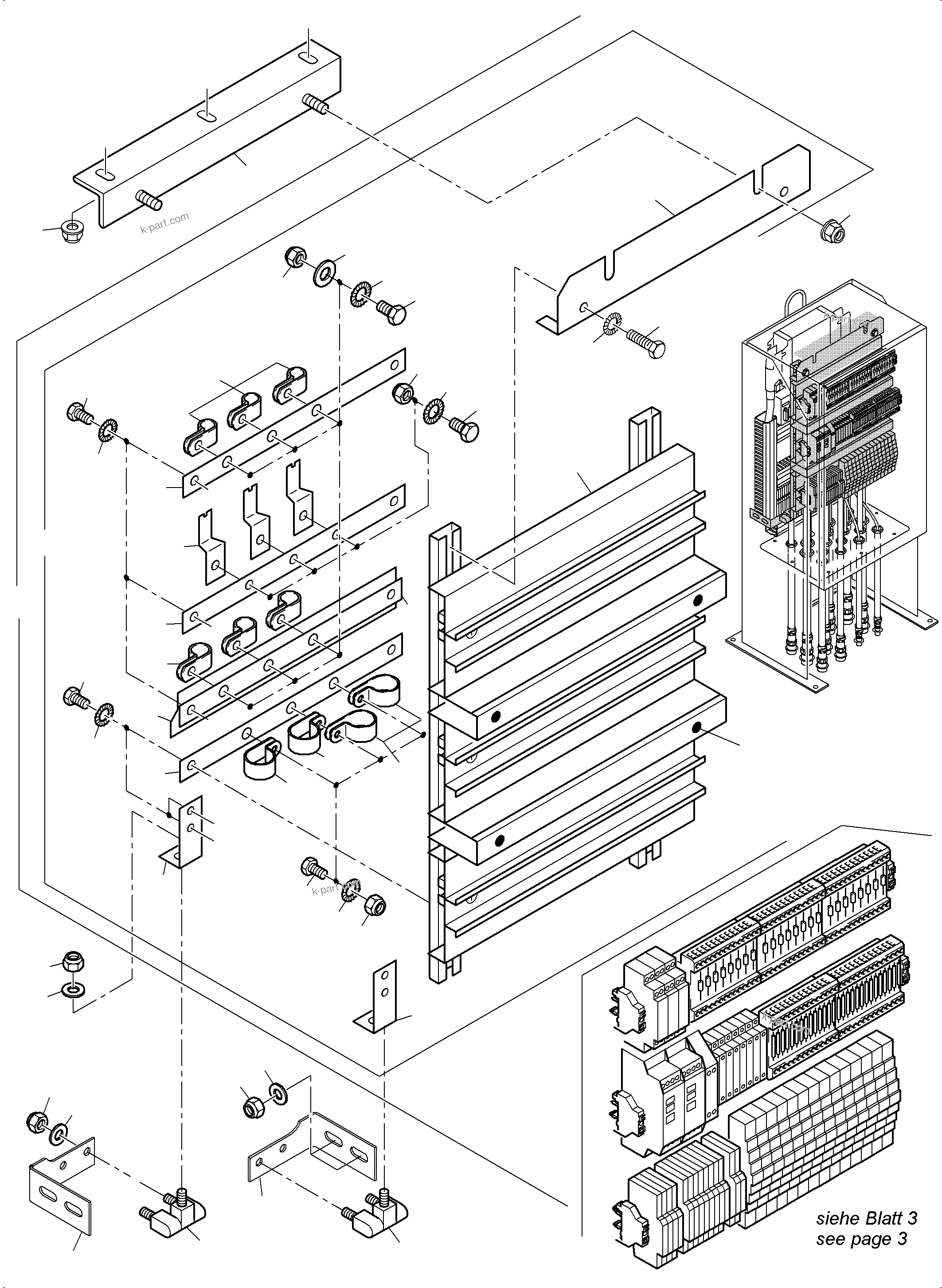 Komatsu parts book diagram for PC5500-6 S/N 15166: SWITCH CABINET LOCATION 56