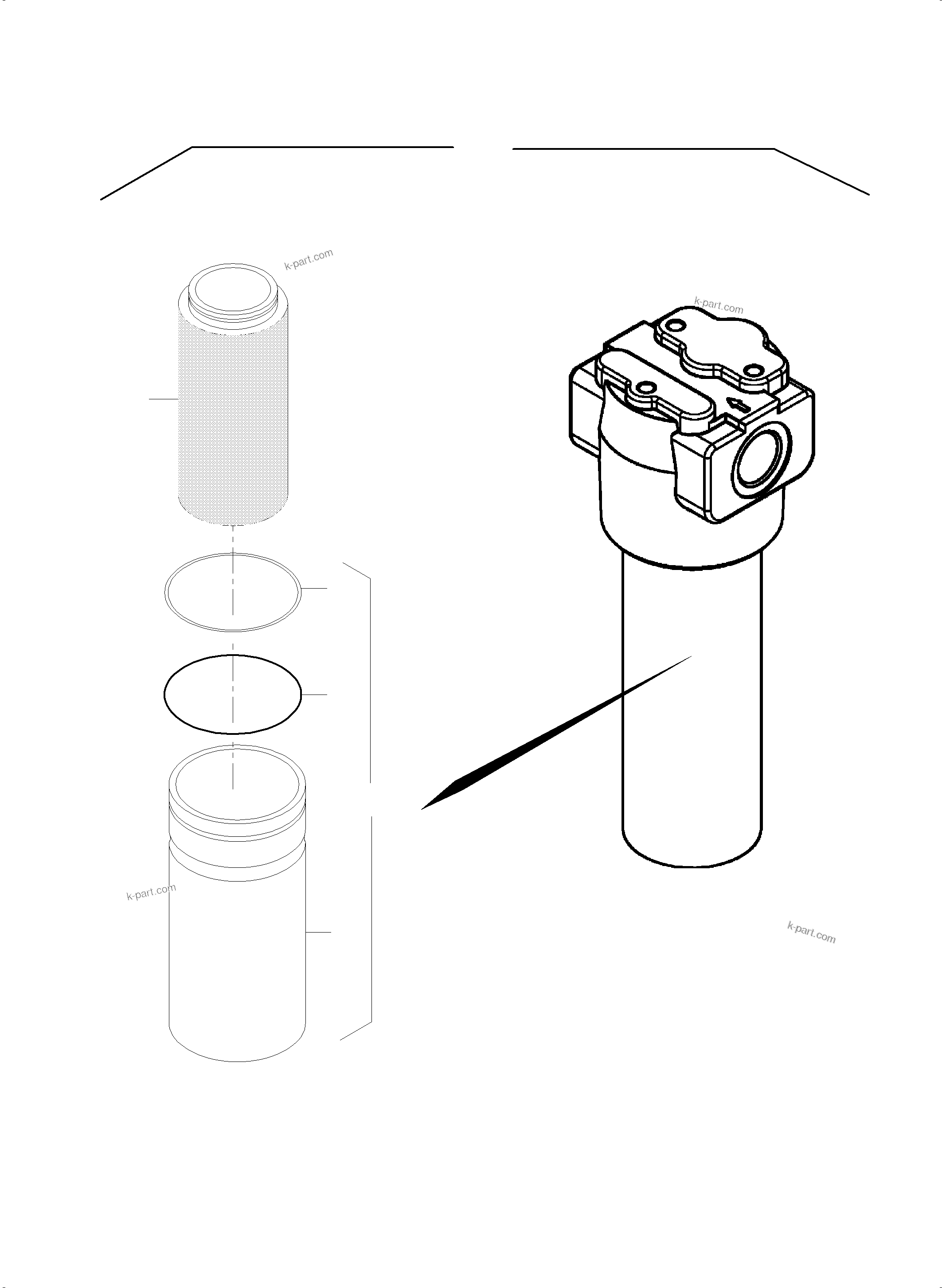 Komatsu parts book diagram for PC 7000-6E 35 003 11.06.2019: HYDRAULIC FILTER