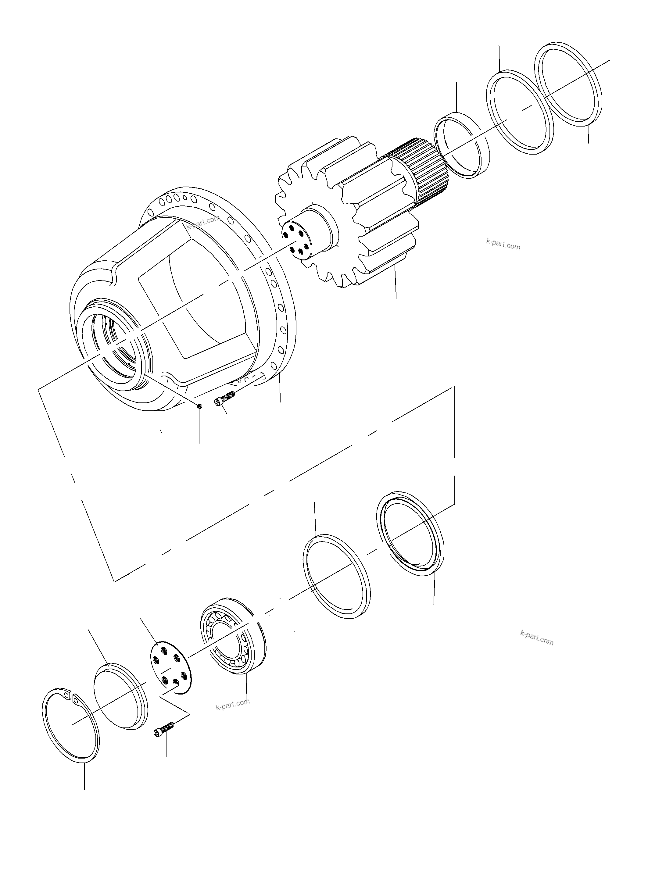 Komatsu parts book diagram for PC 7000-6E 35 003 11.06.2019: SLEW GEAR