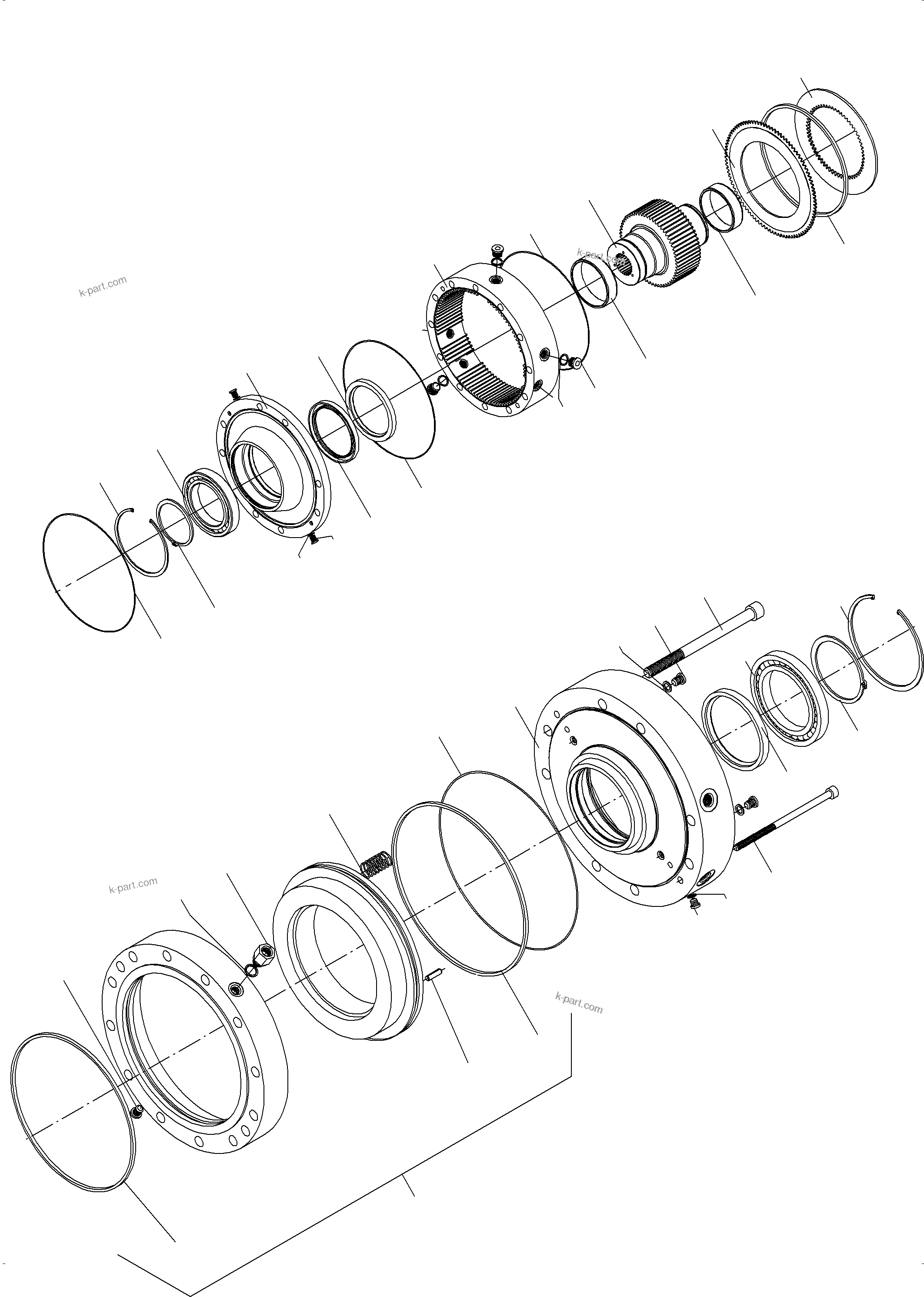 Komatsu parts book diagram for PC 7000-6E 35 003 11.06.2019: SLEW GEAR