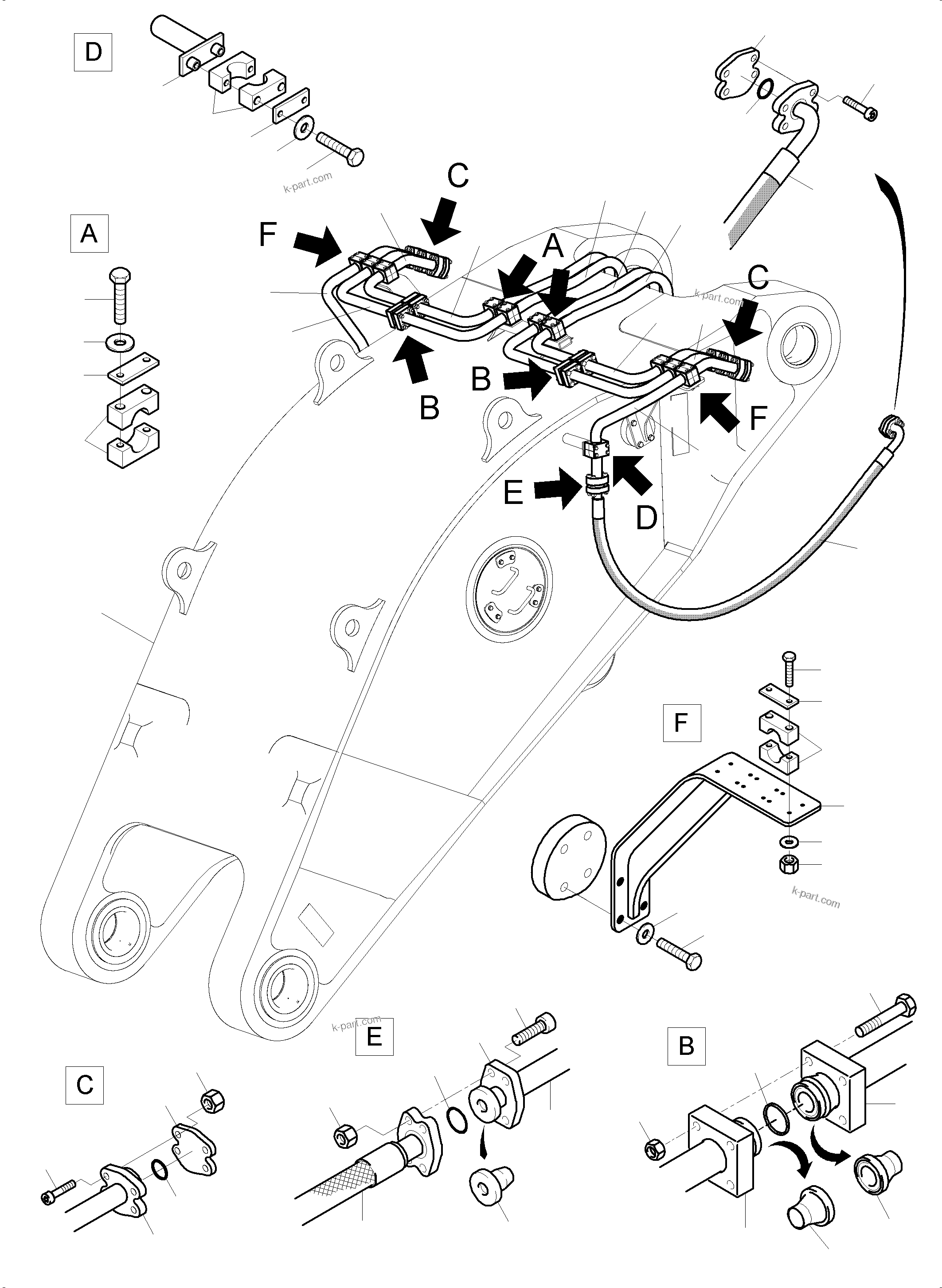 Komatsu parts book diagram for PC 7000-6E 35 003 11.06.2019: STICK 5,5M