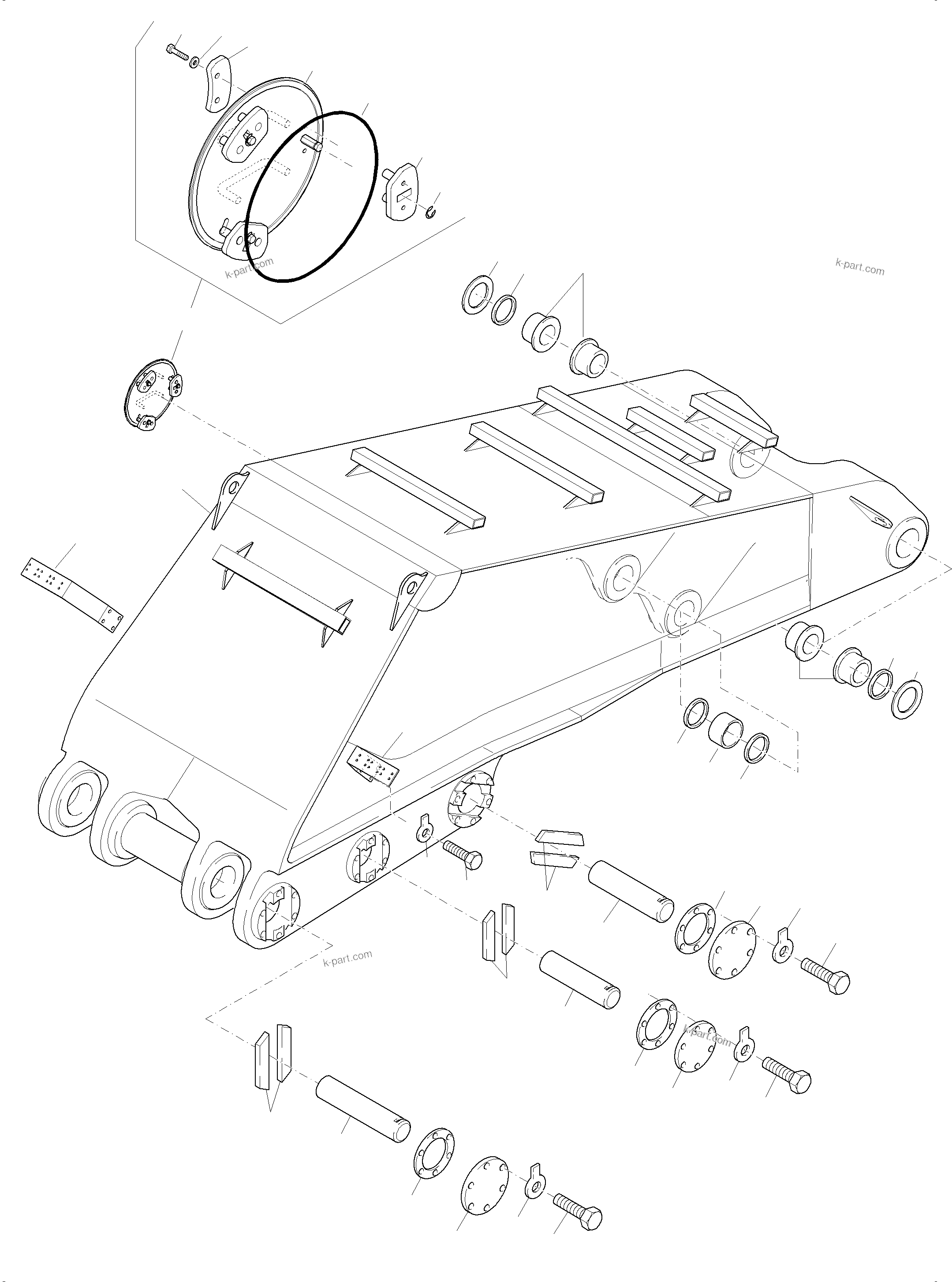 Komatsu parts book diagram for PC 7000-6E 35 003 11.06.2019: BULLCLAM BUCKET BOOM 8,00 M