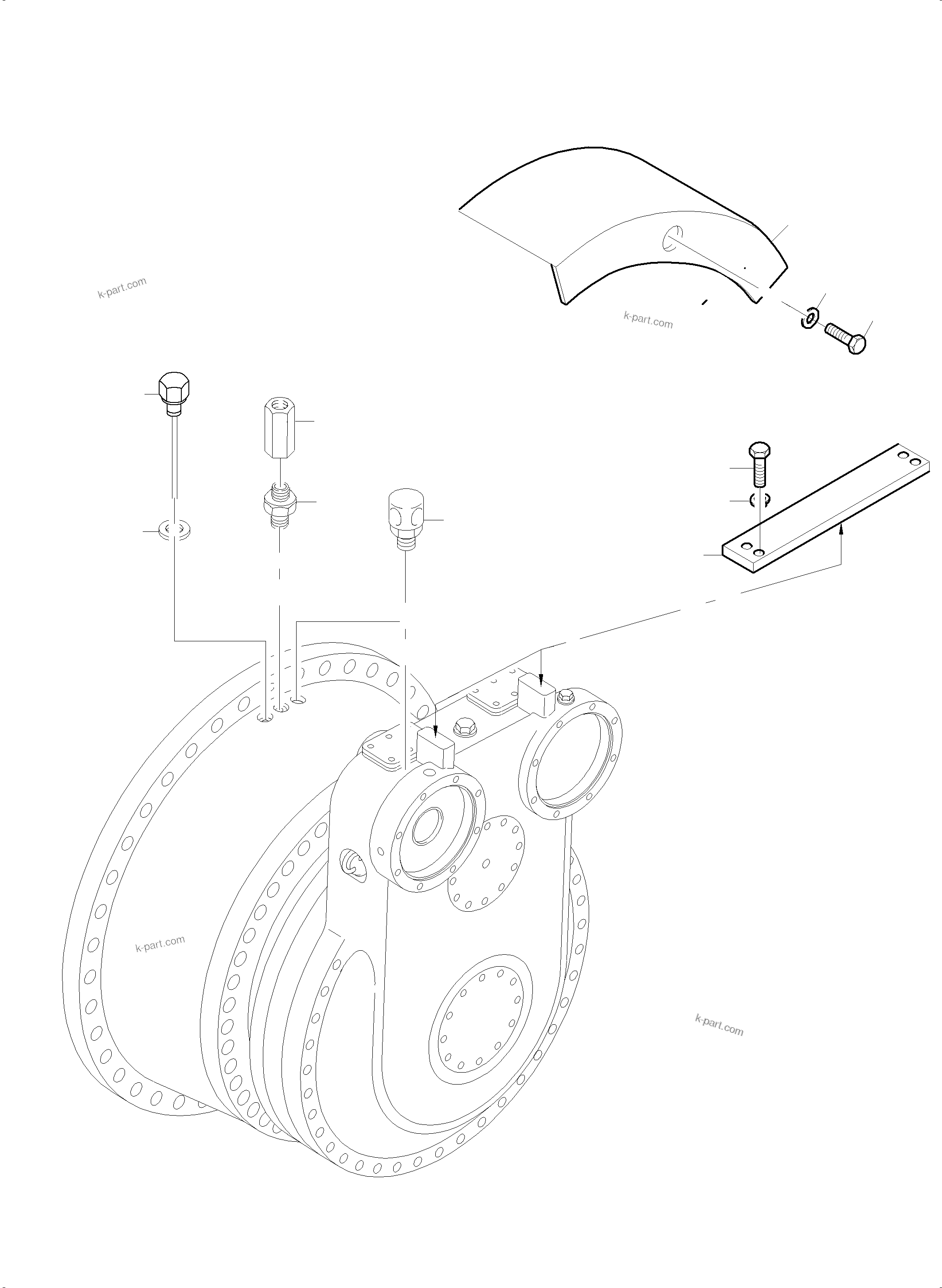 Komatsu parts book diagram for PC 7000-6E 35 003 11.06.2019: TRACK GROUP - DRIVE SPROCKET SIDE, R.H. AND L.H.