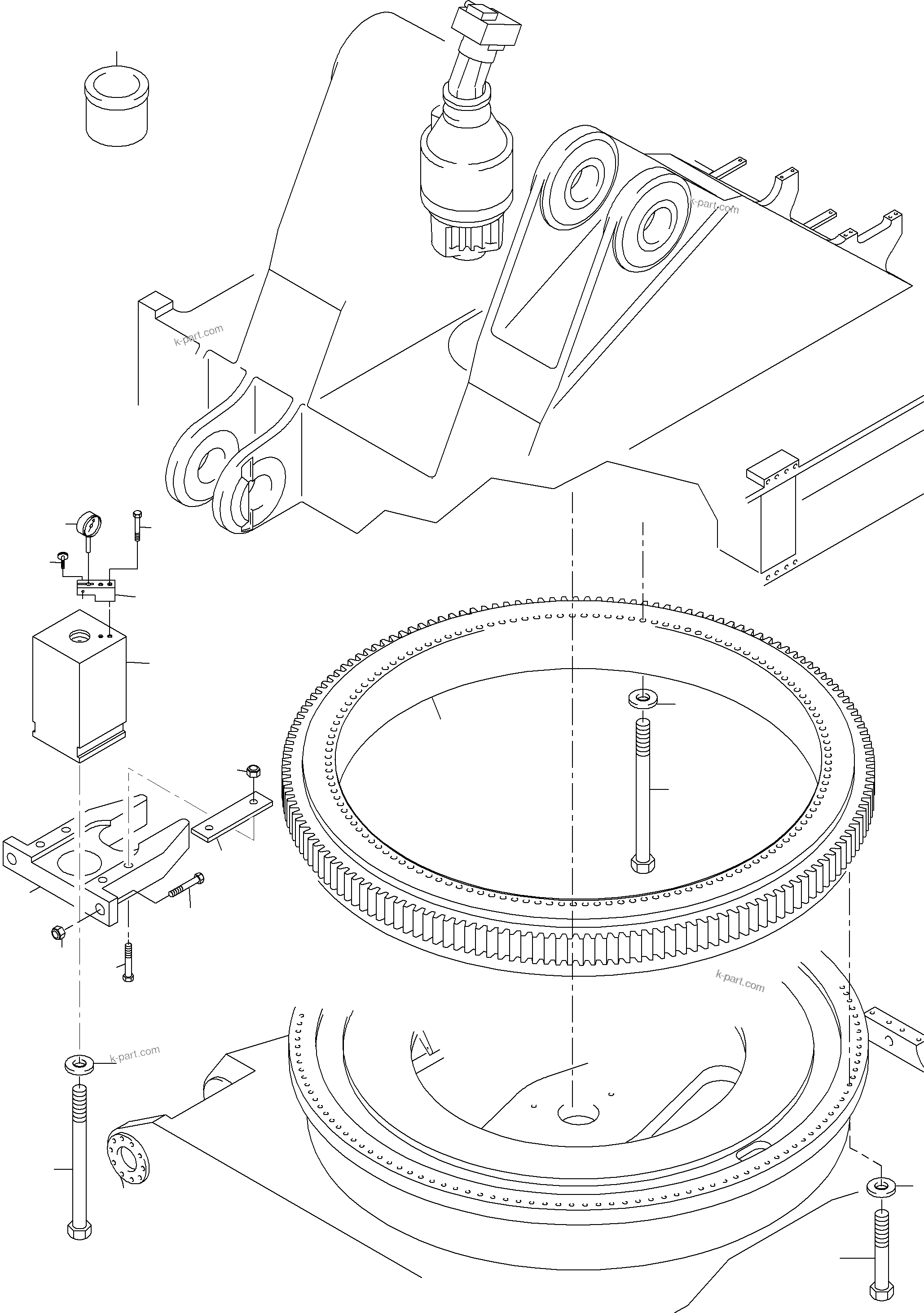 Komatsu parts book diagram for PC 7000-6E 35 003 11.06.2019: SLEW RING ARR.