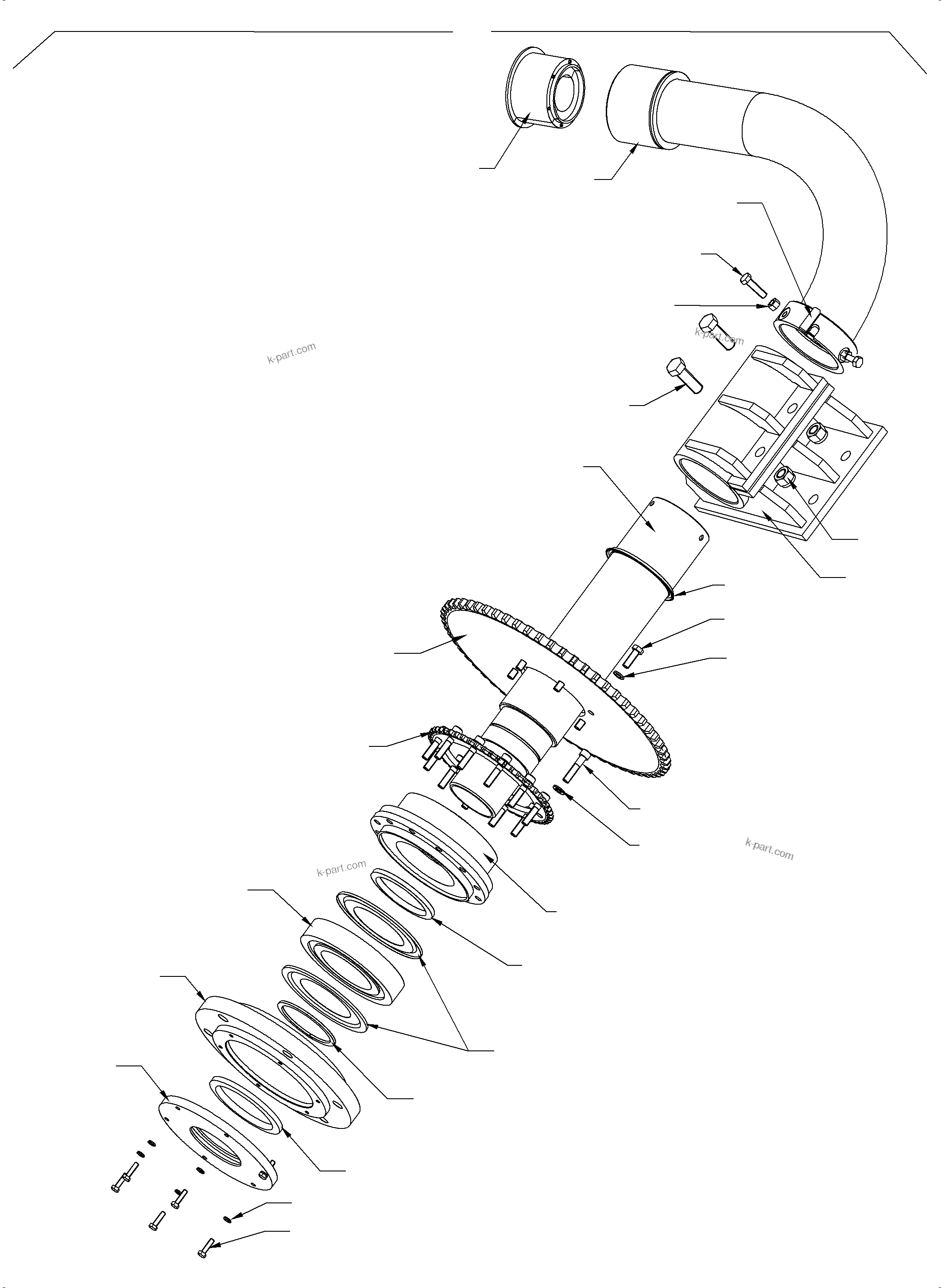 Komatsu parts book diagram for PC 7000-6E 35 003 11.06.2019: DRUM BEARING - PINIONEND