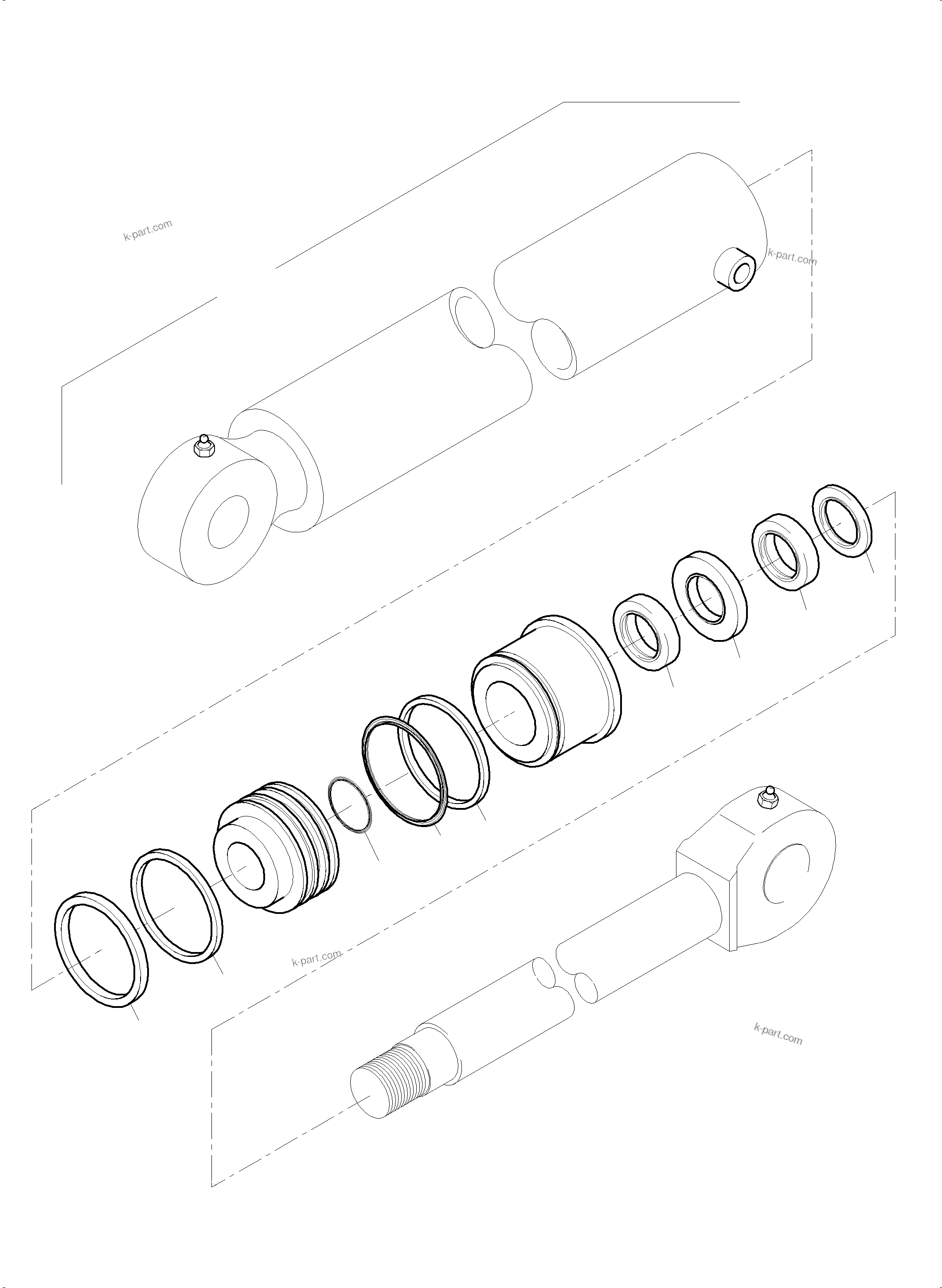 Komatsu parts book diagram for PC 7000-6E 35 003 11.06.2019: HYDRAULIC CYLINDER